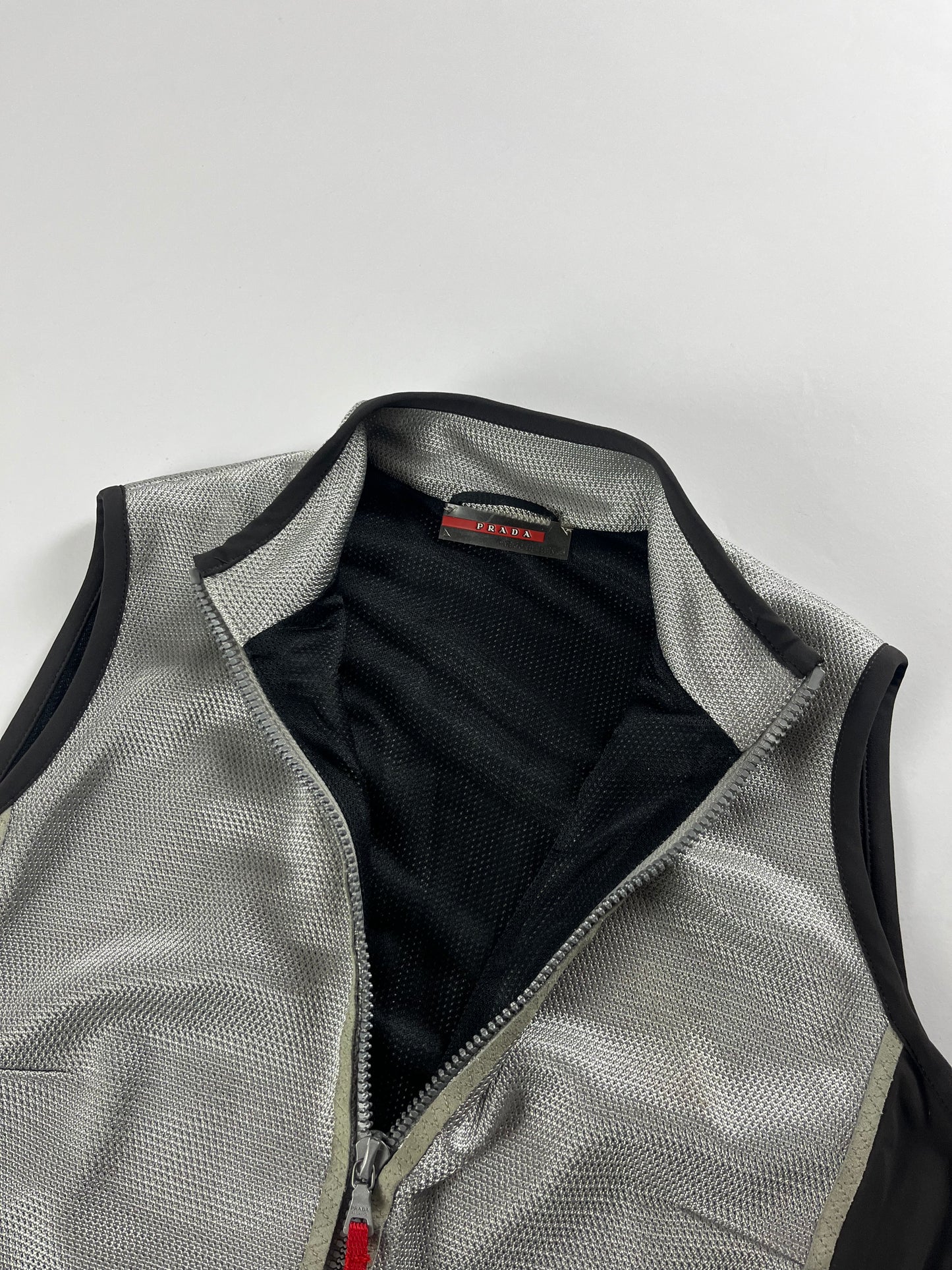 Prada Crop Mesh Zipper Vest SS 2000 - S