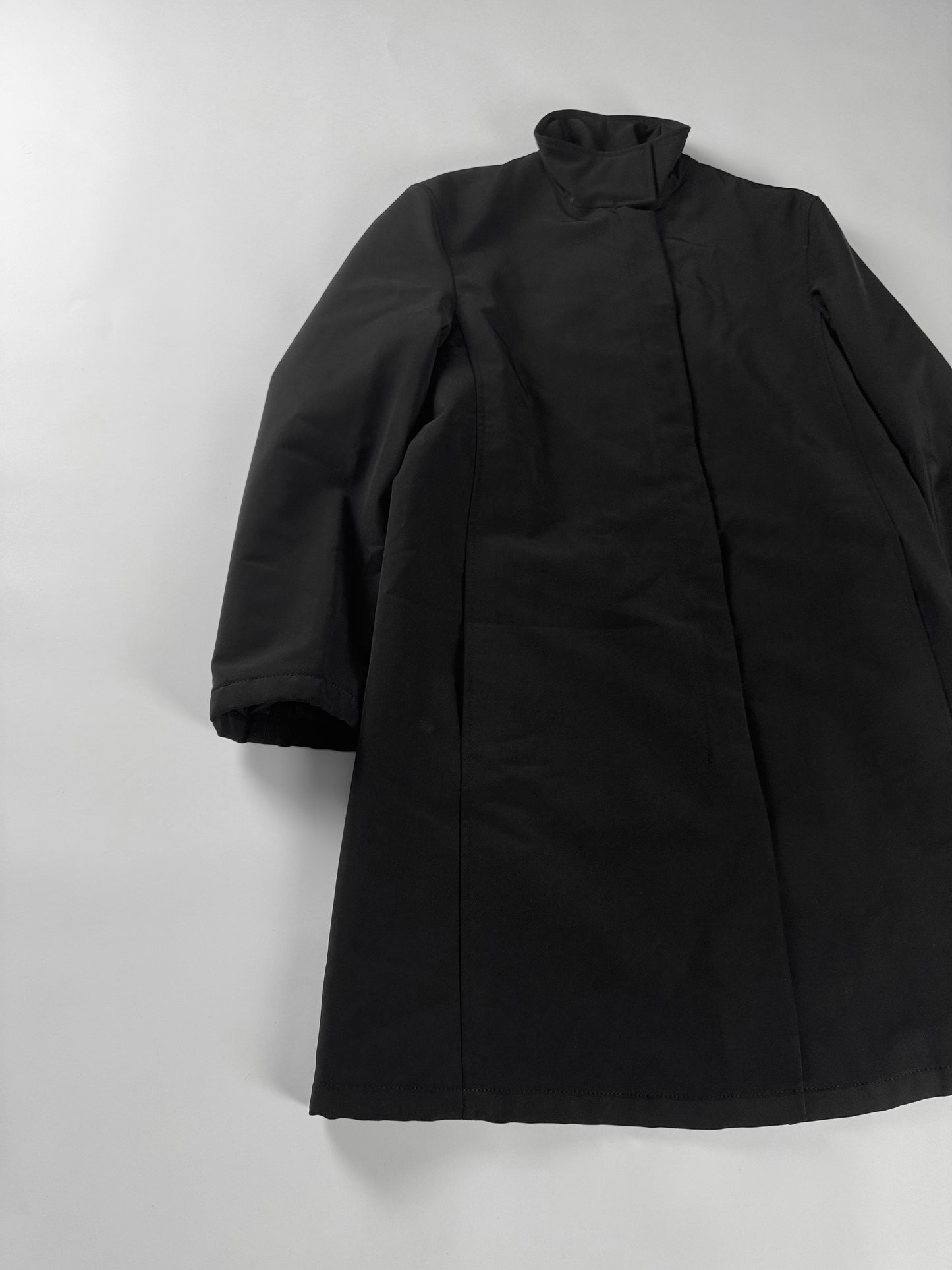 Prada Shadow Charcoal Wool Funnel Neck Coat FW 1998 - S