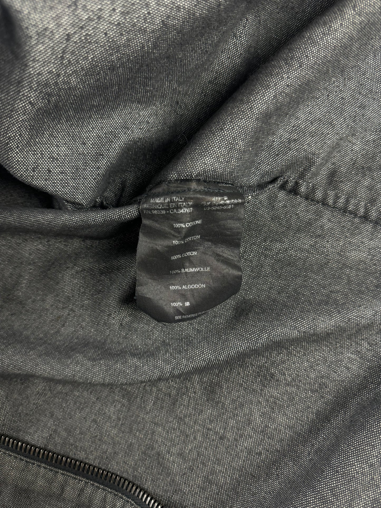 Prada Sample Smoke Double Zip Oversize Cotton Jacket 2000s - L