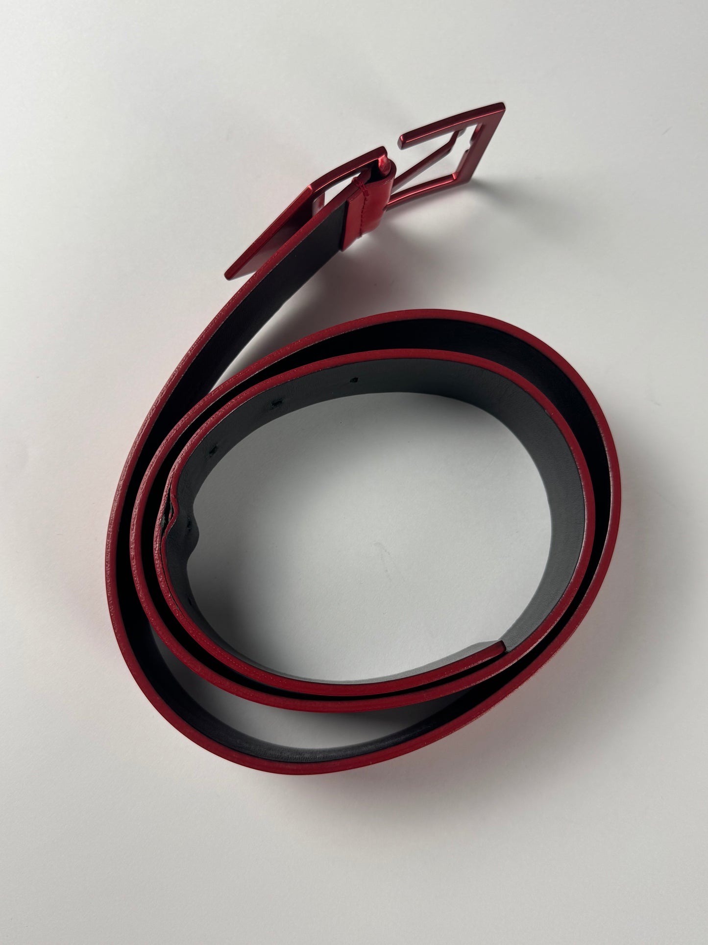 Dior Homme Sample Kris Van Assche Red Leather Belt SS 2009 - 90 CM