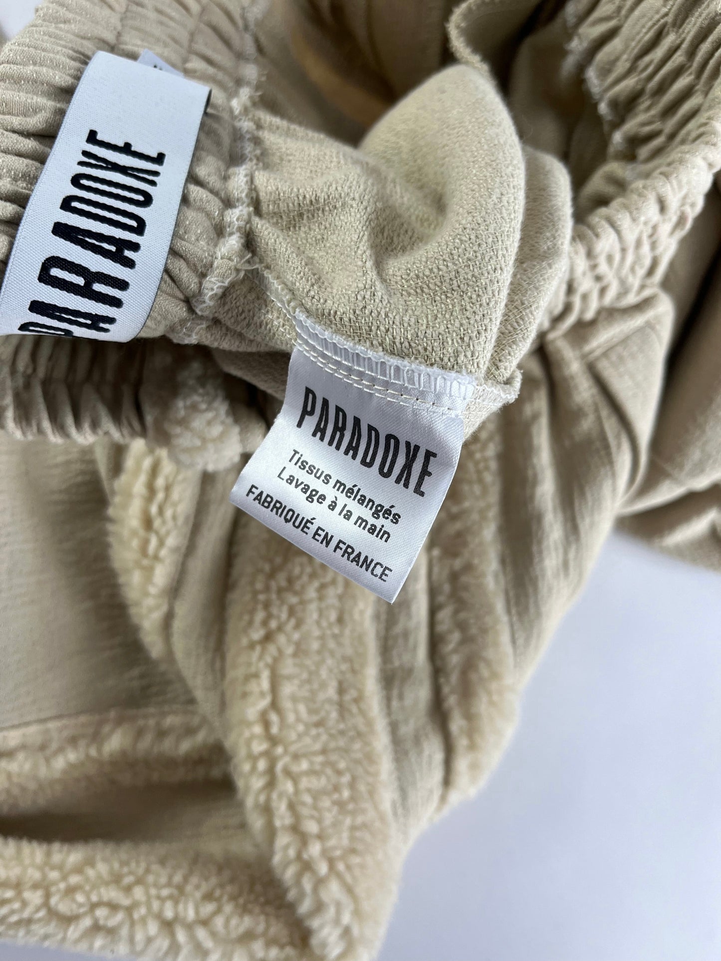 Paradoxe Paris Cream teddy Fur Jogger Pants - M