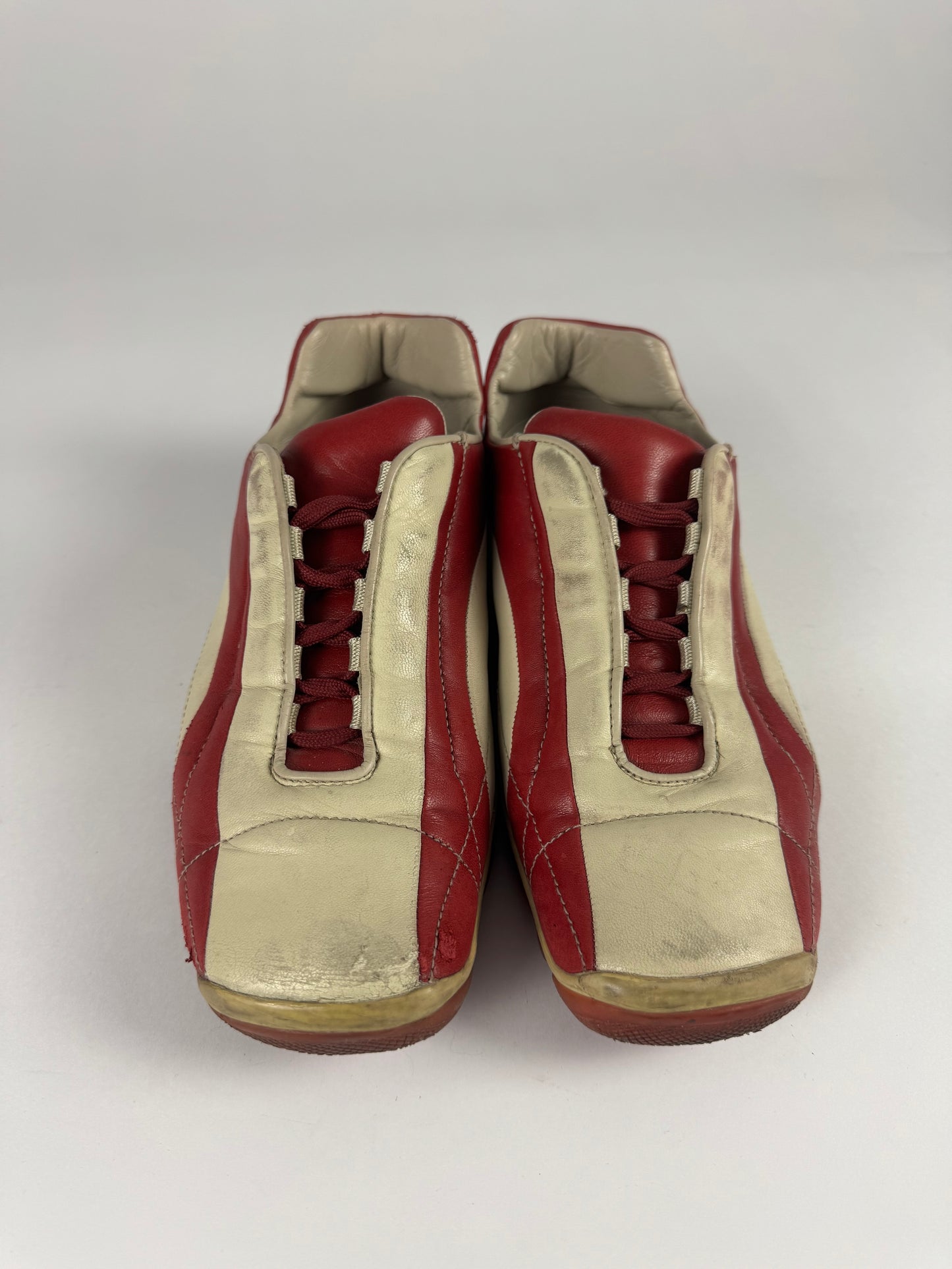 Prada Sport Red Cream Leather Shoes SS 2001 - 9 IT/44 EU