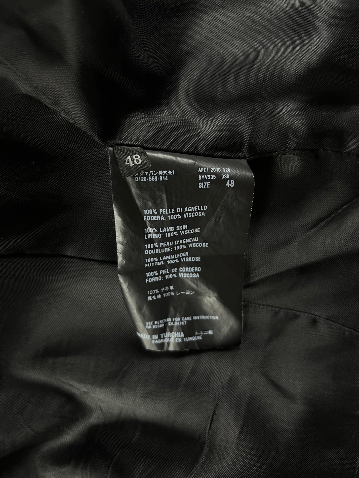 Prada Black Biker Leather Asymmetrical Jacket FW 2010 - M