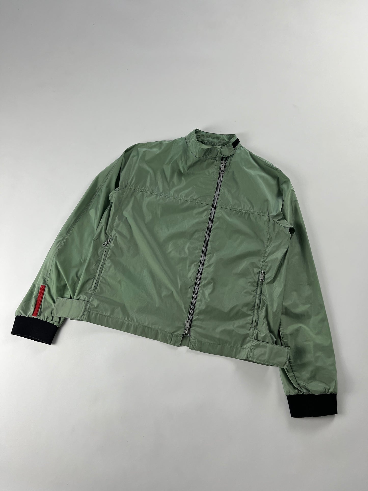 Prada Linea Rossa Technical Nylon Asymmetrical Zip Jacket SS 2000 - S