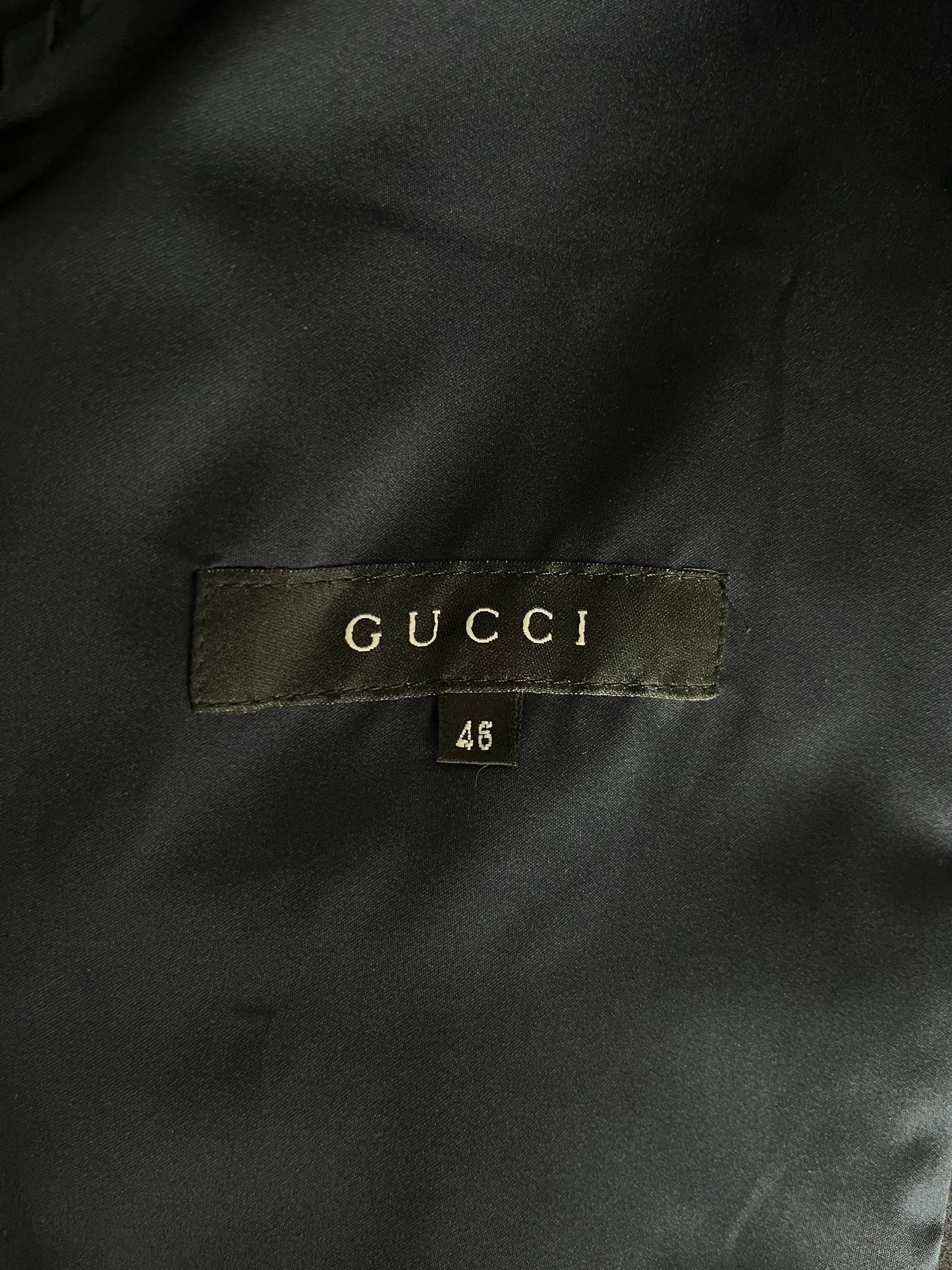Gucci Leather Trim Wool Peacoat FW 2005 - S
