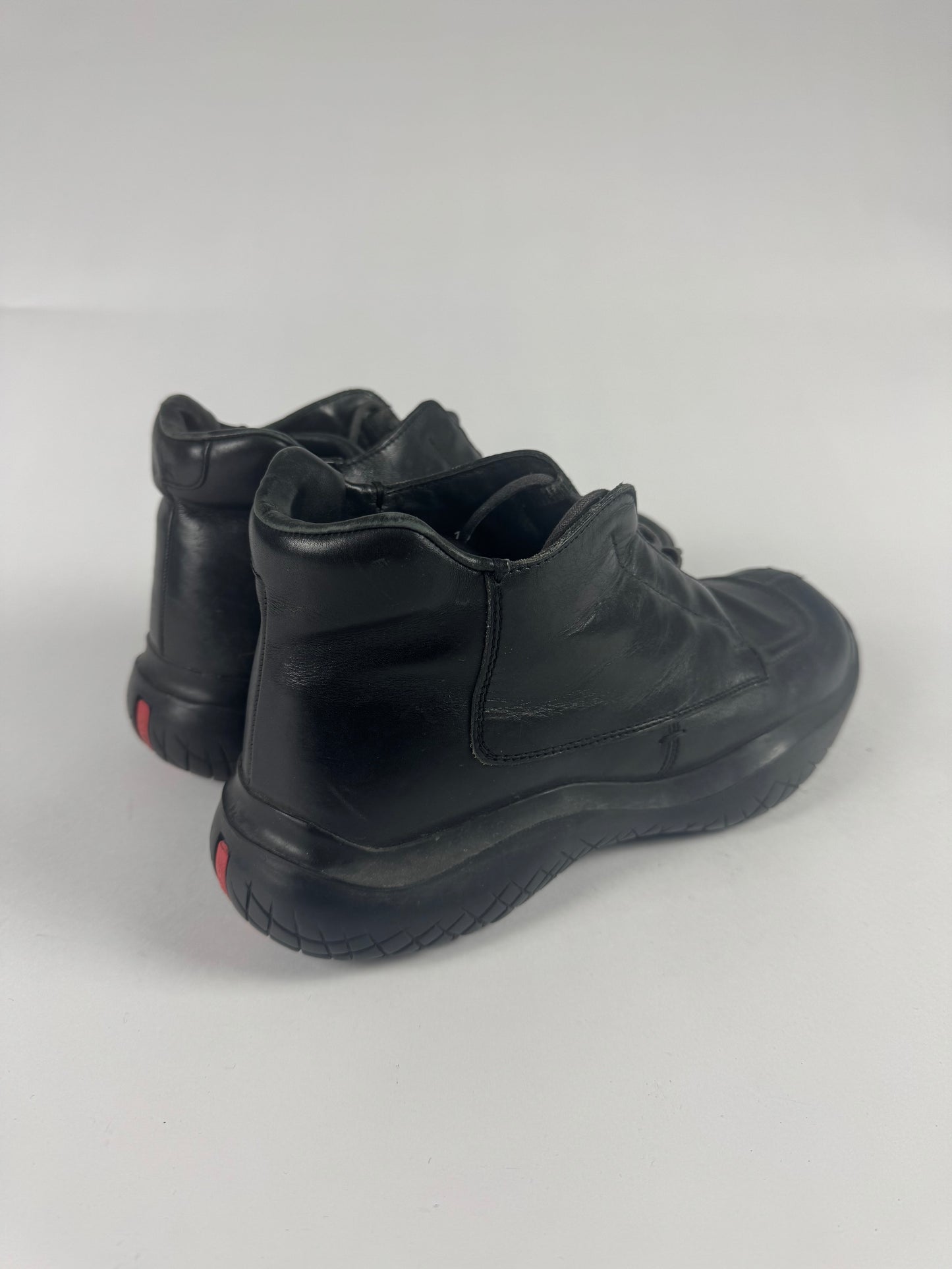 Prada Vibram Dark Leather Mid Boots FW 1999 - 10 IT/45 EU