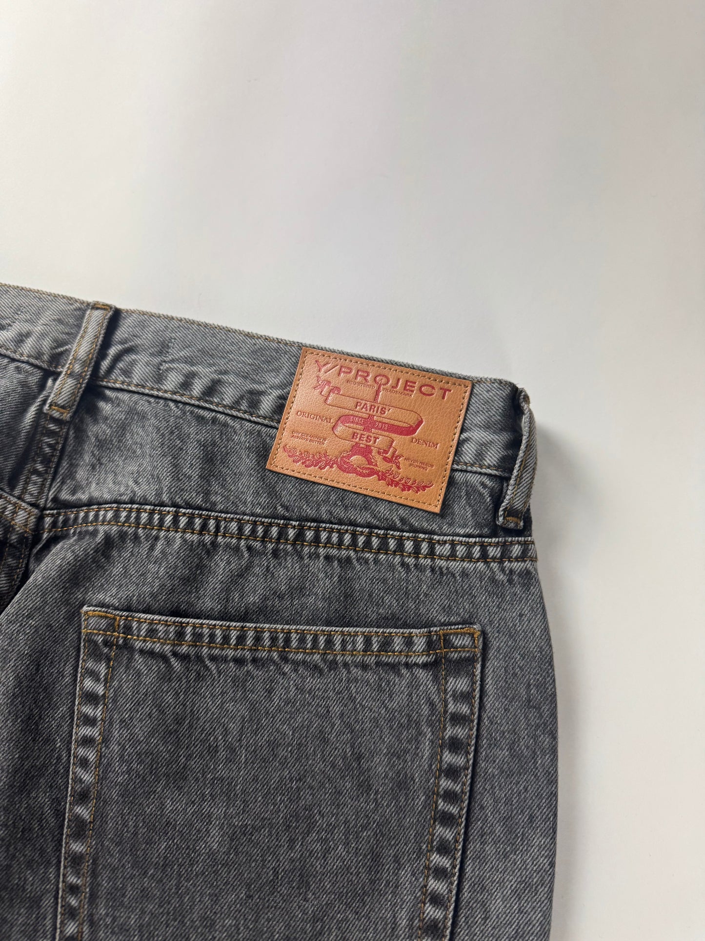 Y/Project Mini Cowboy Cuff Grey Denim Pants SS 2023 - 33 US