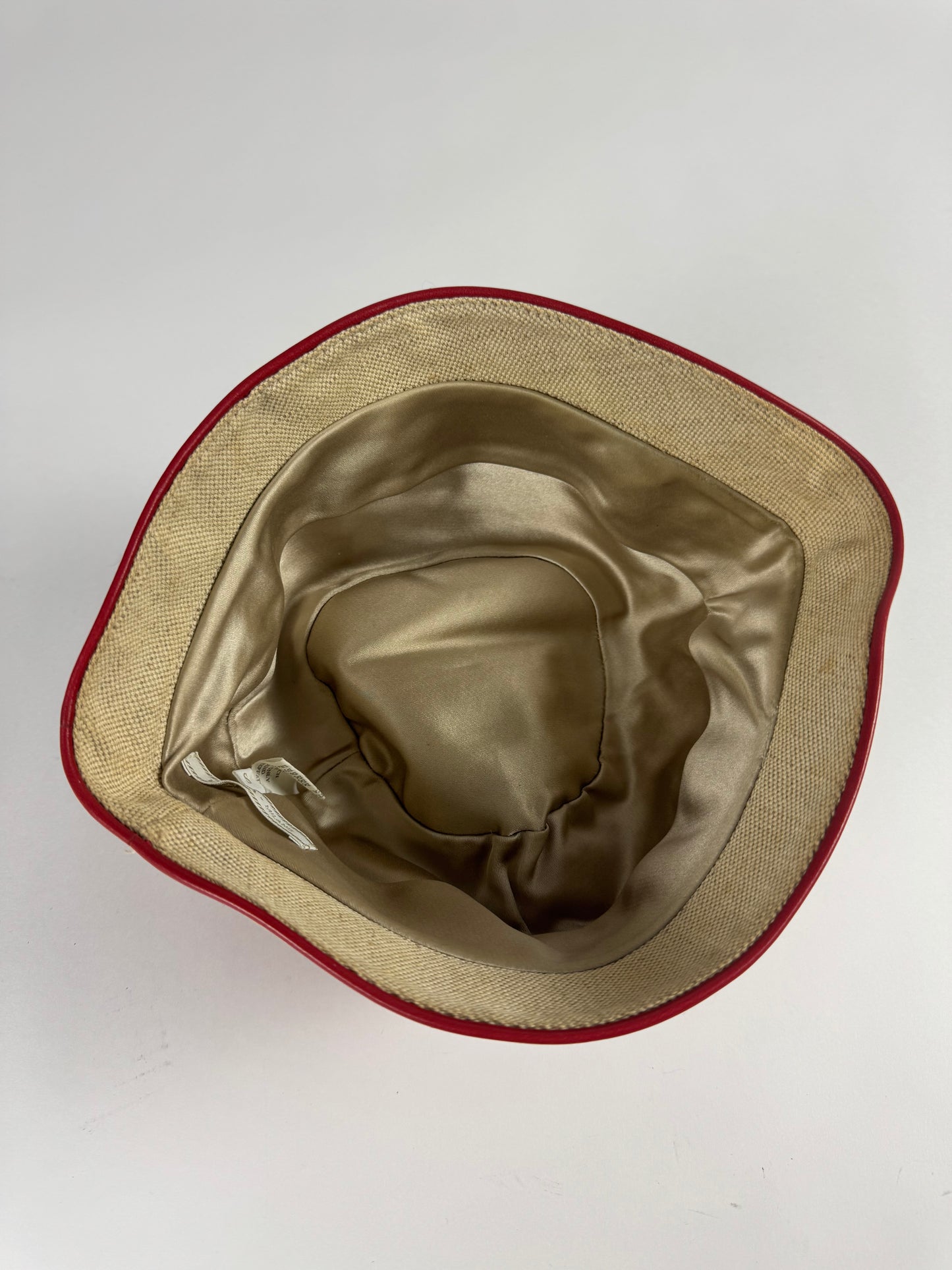 Prada Red Tap Lined Bucket Hat SS 1999 - OS