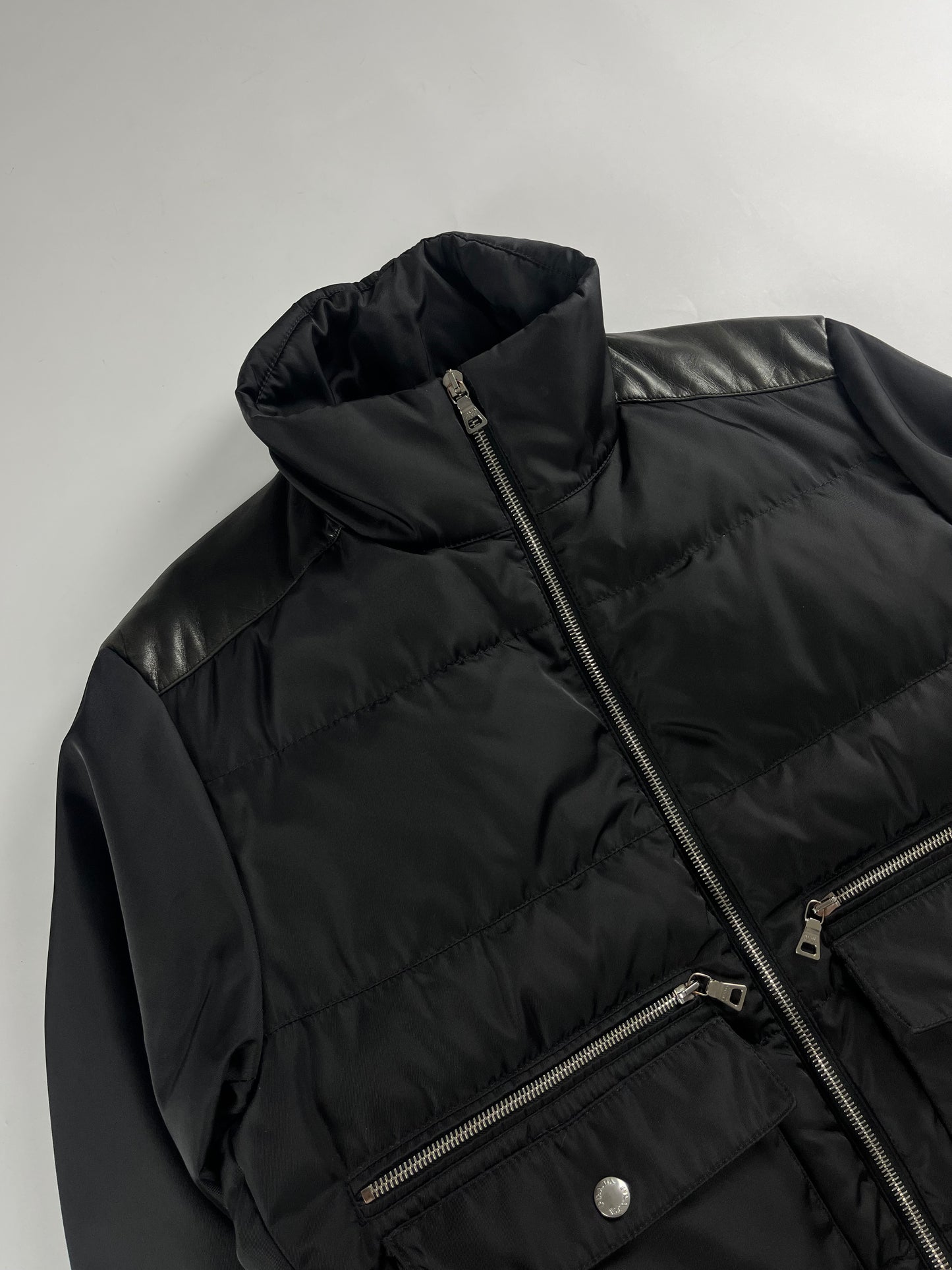 Prada Nylon Leather Padded Down Jacket FW 2010 - L