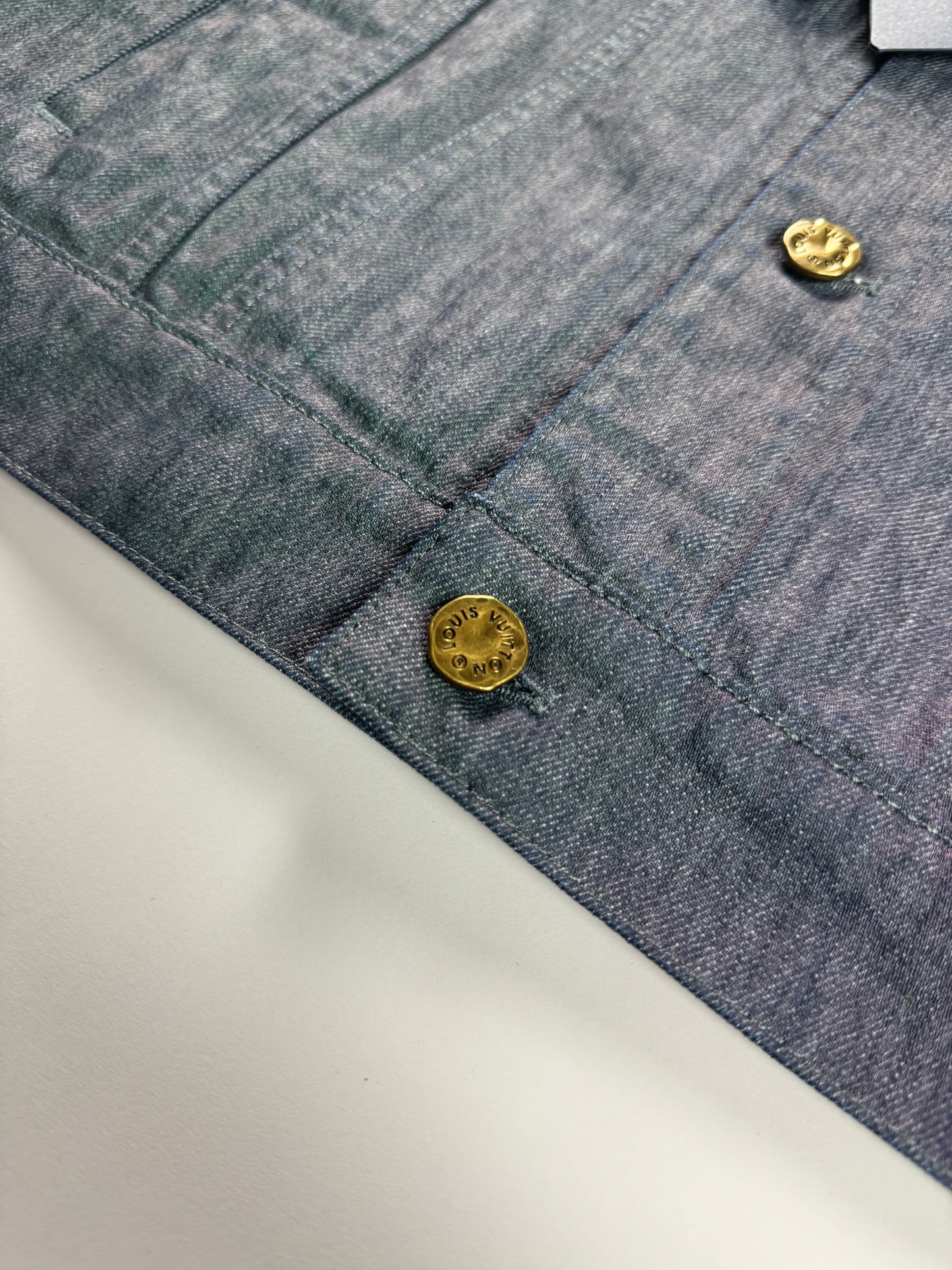 Louis Vuitton Virgil Abloh Indigo Raw Iridescent Denim Jacket FW 2021 - XL