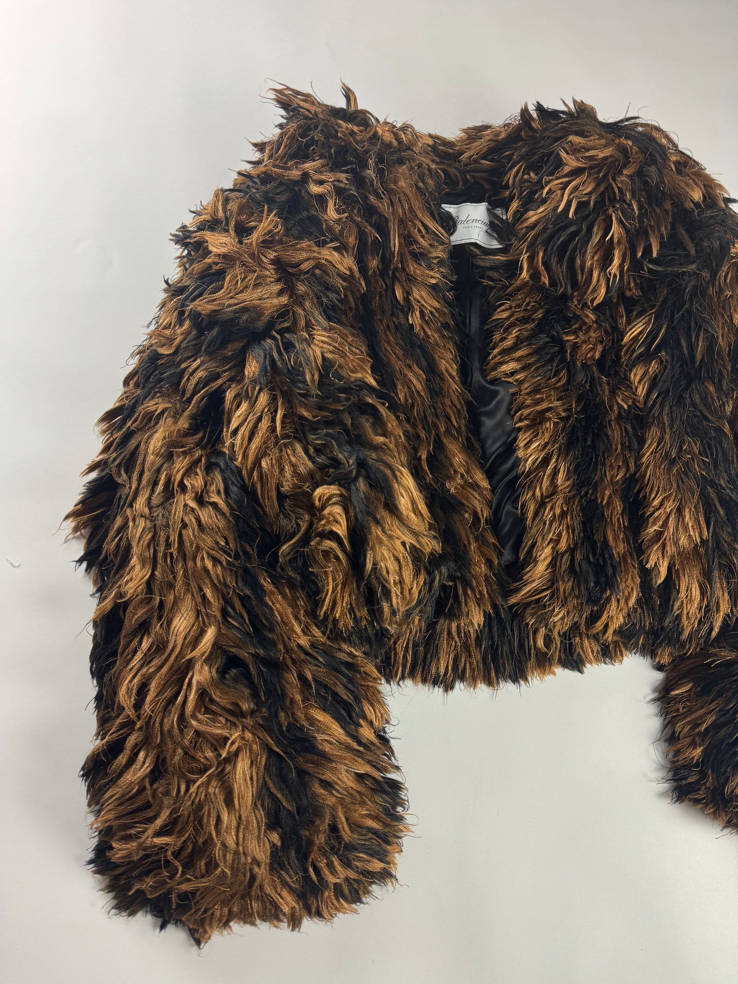 Balenciaga Couture Furry Cropped Boxy Shoulder Coat FW 2021 - S