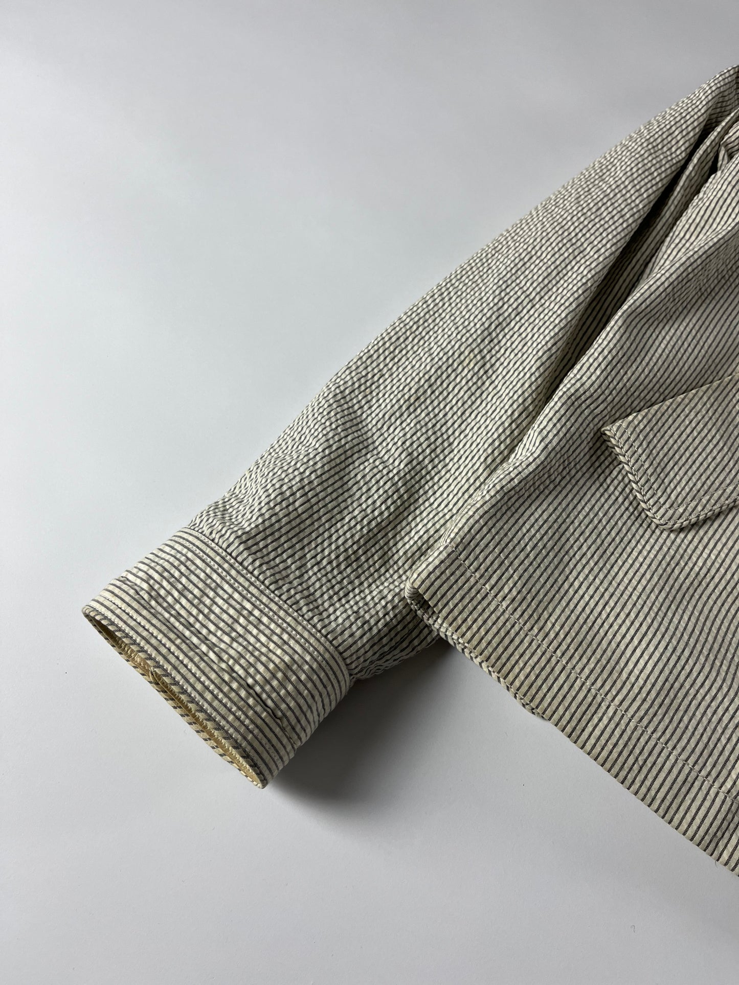 Louis Vuitton Cotton Incrusted Lambskin Leather Striped Jacket 2000s - L