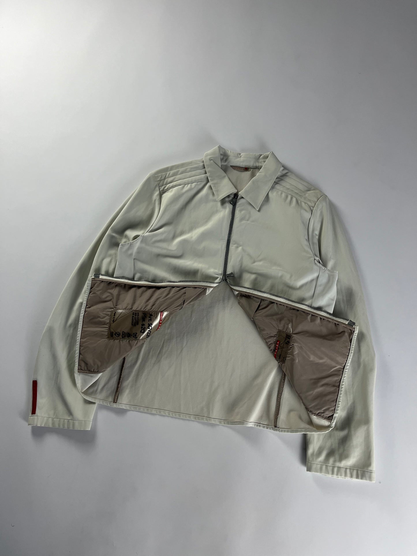 Prada Linea Rossa Ribbed Shoulder Nylon Jacket SS 2000 - L