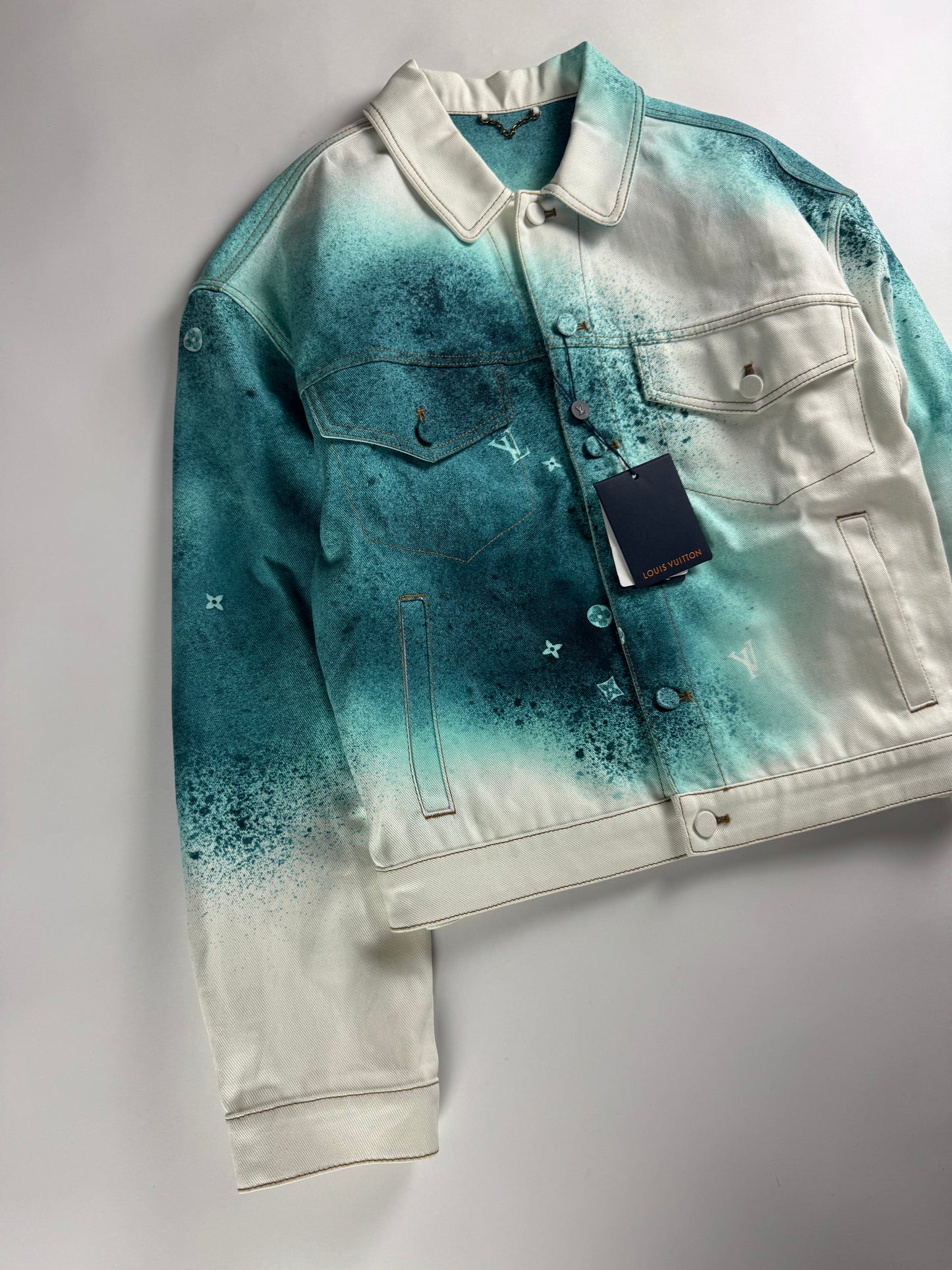Louis Vuitton Sprayed Monogram Denim Trucker Jacket SS 2023 - M