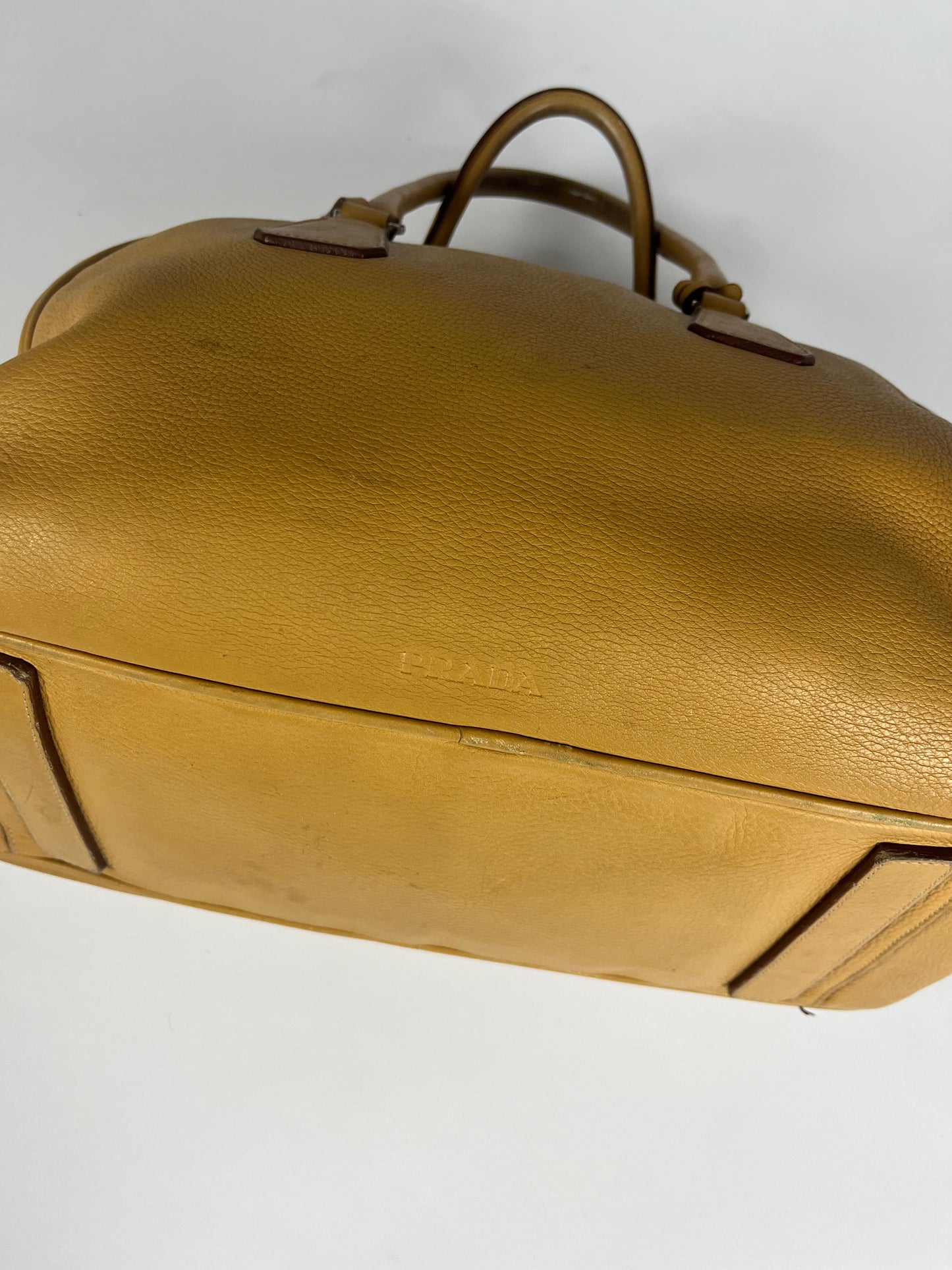 Prada Maxi Camel Leather Bowling Hand Bag FW 2000 - OS