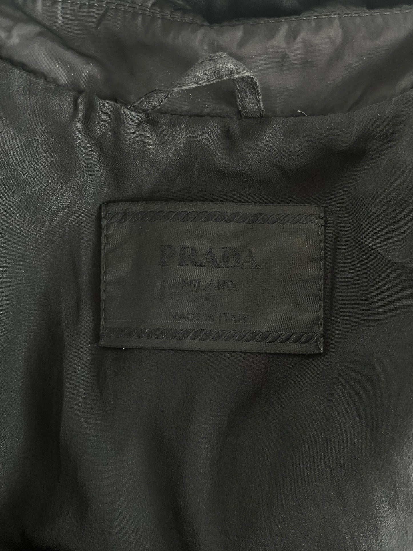 Prada Converted Hooded Fur Collar Cropped Puffer Jacket FW 1998 - L