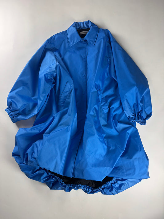 Balenciaga Electric Blue Oversize Shirt Balloon Overcoat FW 2018 - M