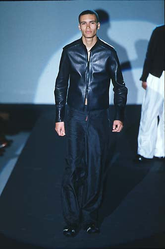 Gucci Tom Ford Pure Dark Soft Leather Padded Shoulder Biker Jacket SS 1999 - M