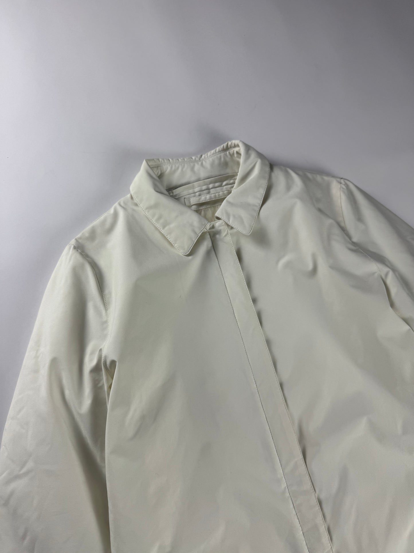 Prada White Nylon Wind Stopper Coat SS 2008 - S