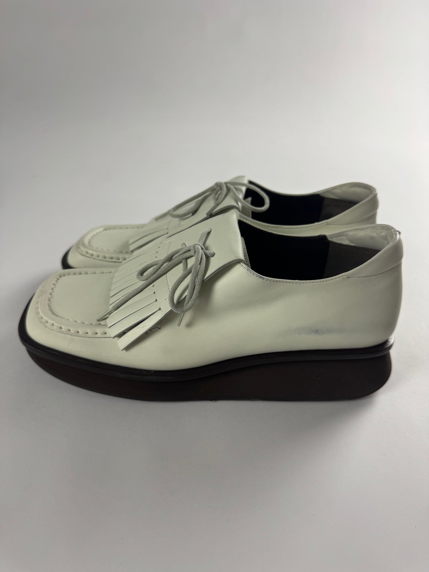 Prada White Platform Loafers Shoes SS 1999 - 38 IT/39 EU
