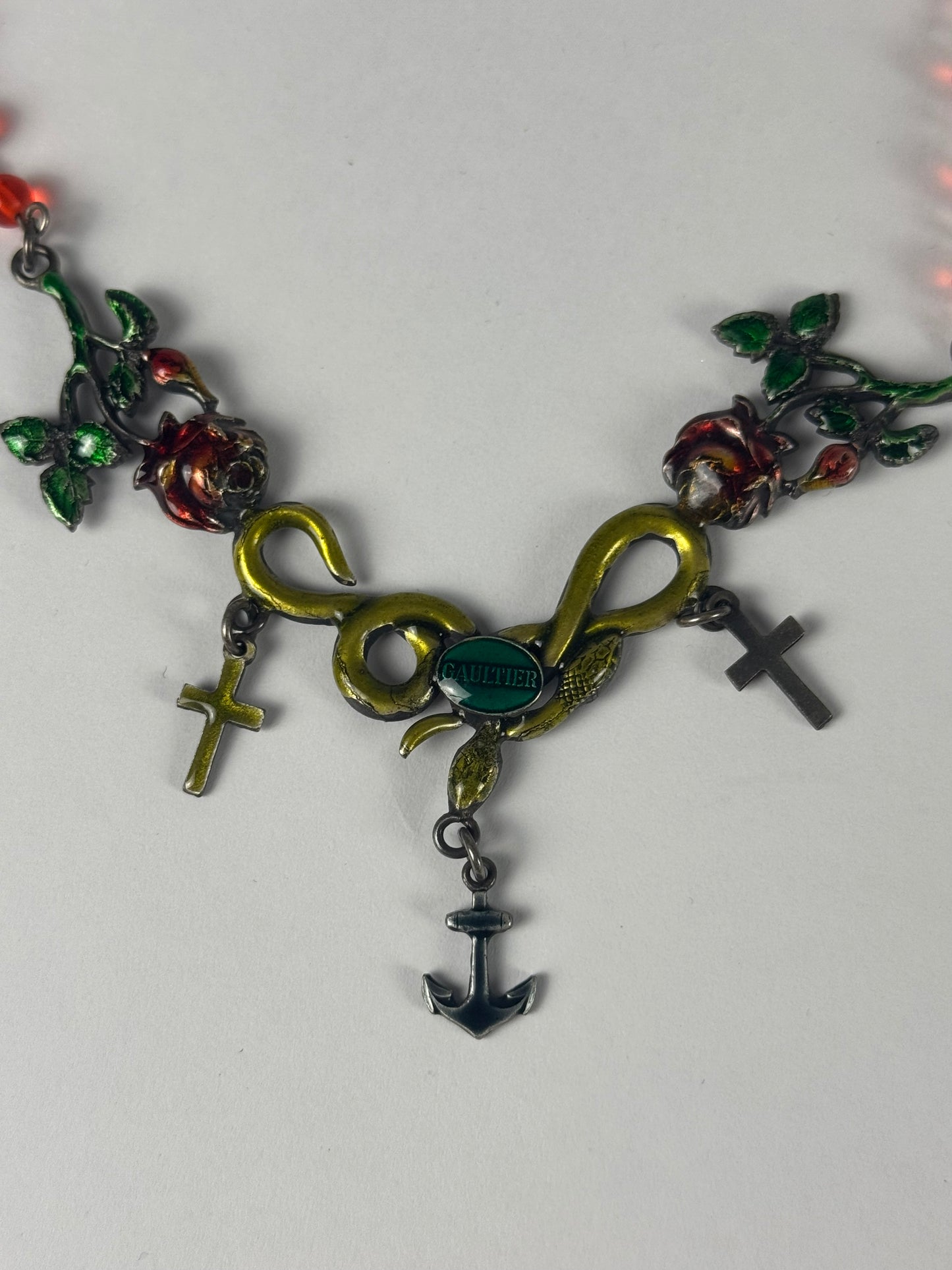 Jean Paul Gaultier Marine Muse Mermaid Cowl Pearl Necklace 1990s - OS