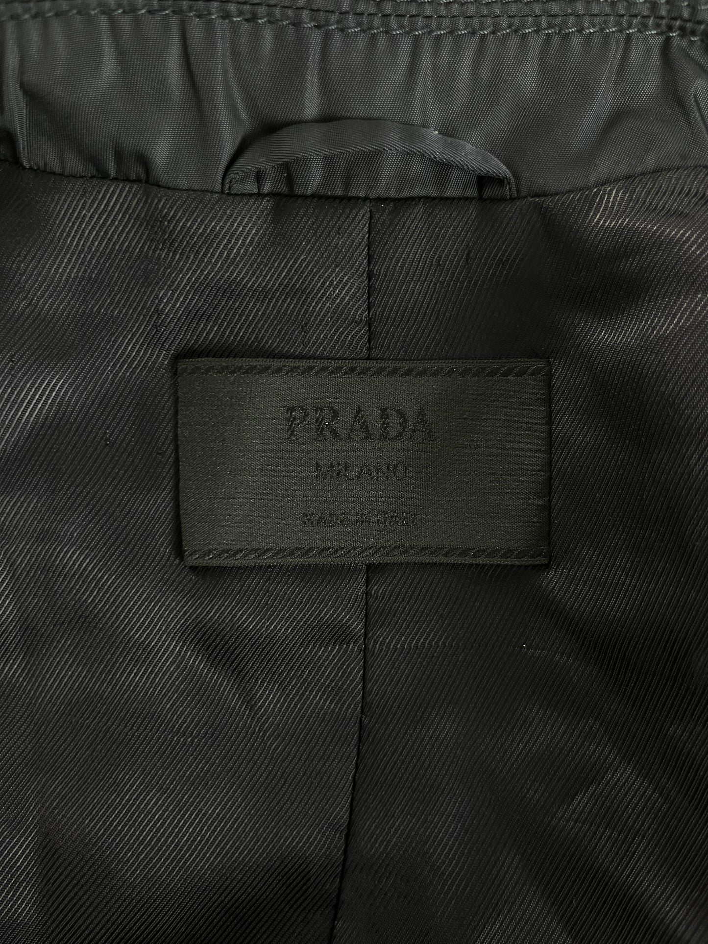 Prada Padded Navy Nylon Trucker Double Zip Jacket 2000s - M