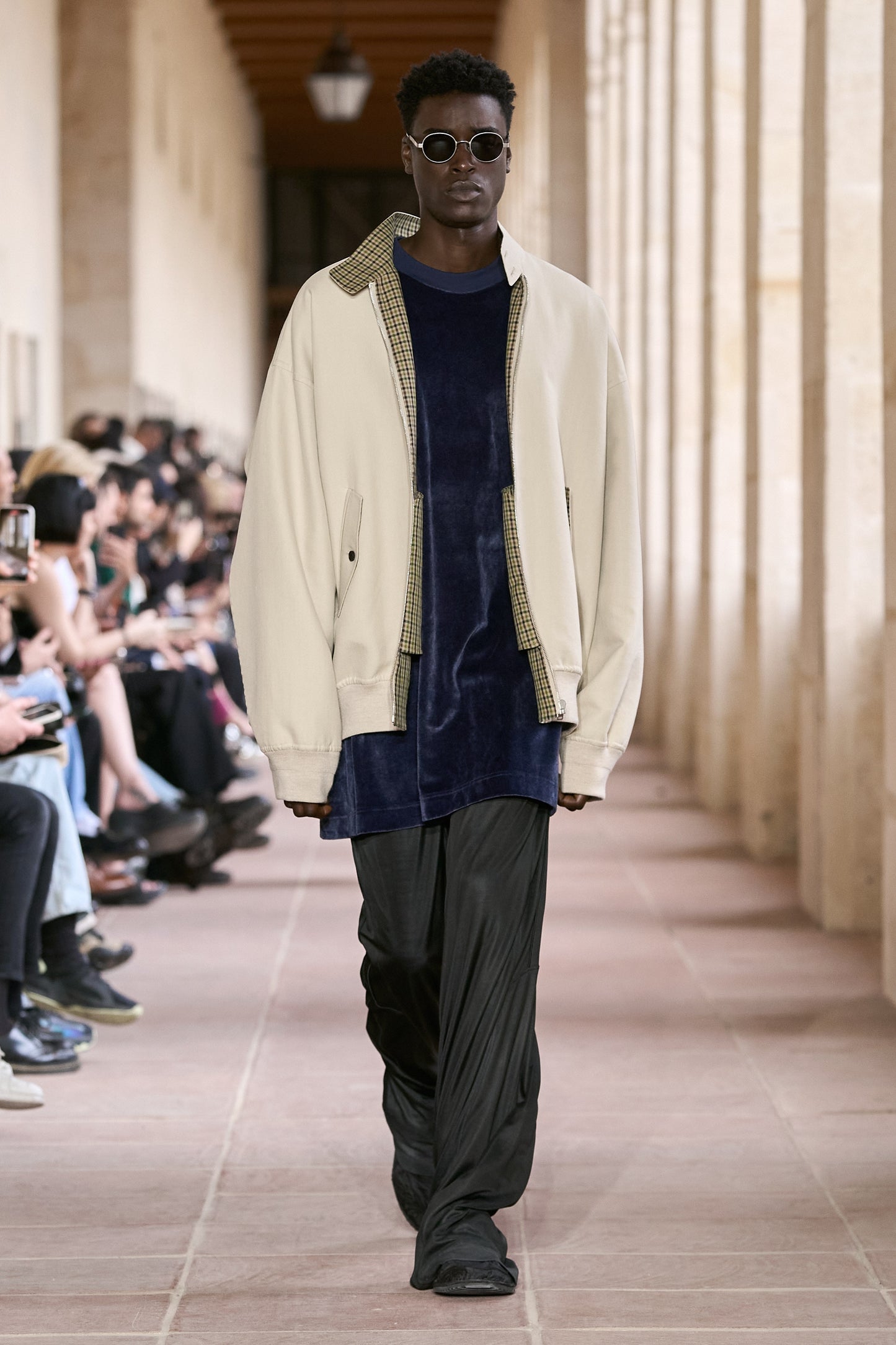 Givenchy Sample Inside Kilted Print Boxy Bomber Jacket SS 2024 - M