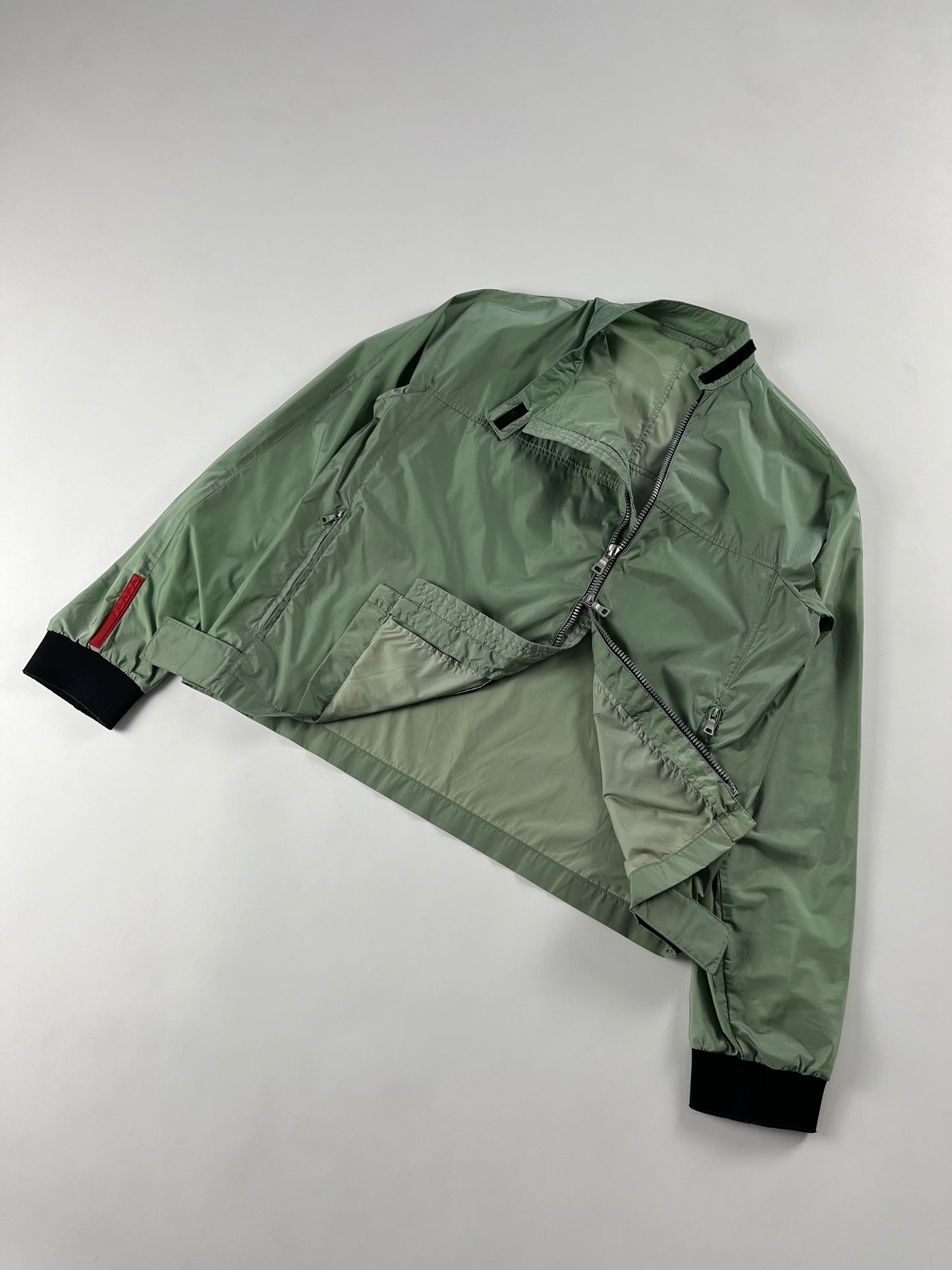 Prada Linea Rossa Technical Nylon Asymmetrical Zip Jacket SS 2000 - S