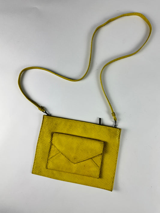 Helmut Lang Sample Shoulder Enveloppe Pocket Snakeskin Bag - OS