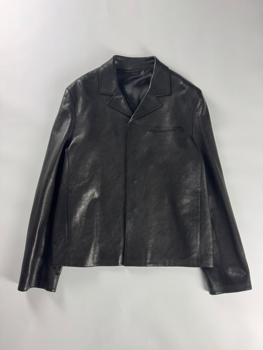 Louis Vuitton Unreleased Blue Neon Minimalist Perfect Tailored Lambskin Leather Jacket SS 2025 - L