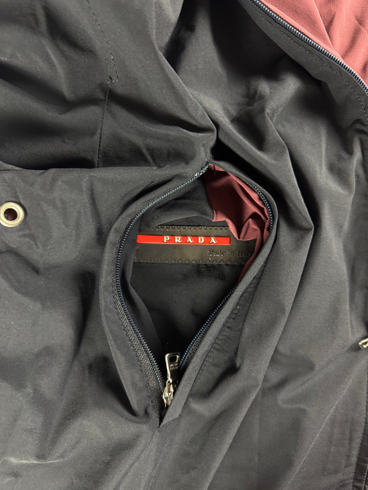 Prada Linea Rossa Reversible Zip Up Nylon Jacket 2000s - XXL