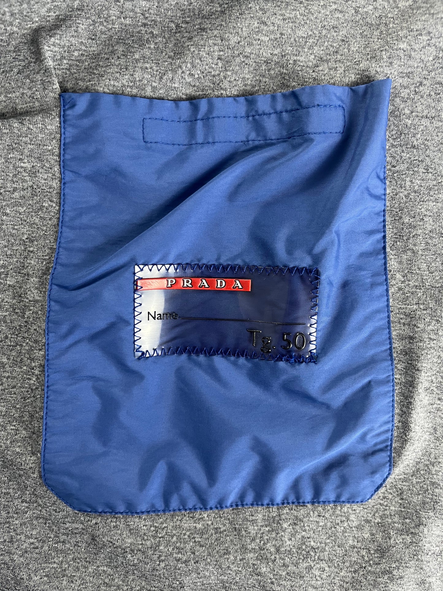 Prada Linea Rossa Electric Line Blue Nylon Moto Jacket SS 2000 - L
