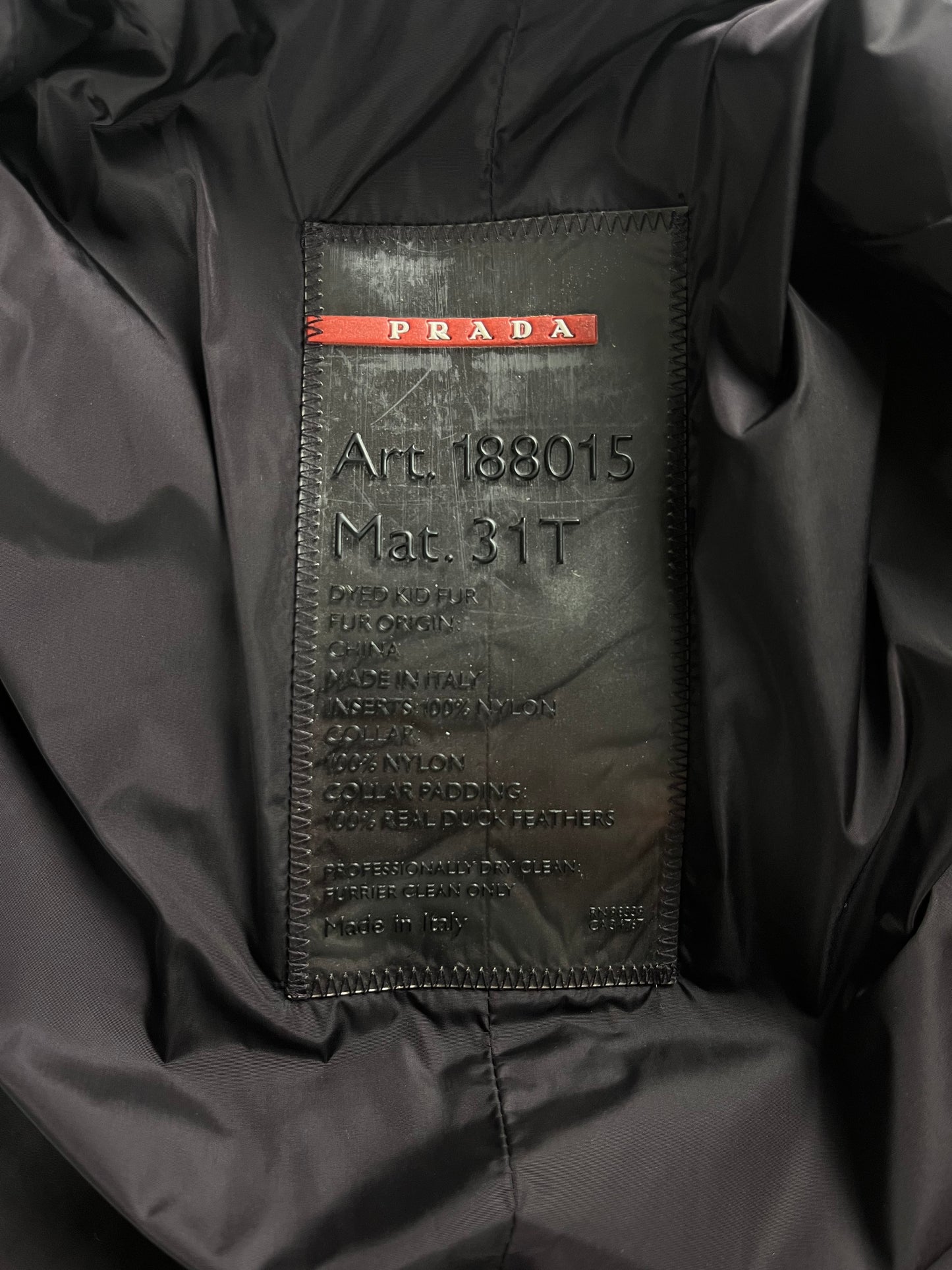 Prada Linea Rossa Kid Fur Jacket FW 1999 - S