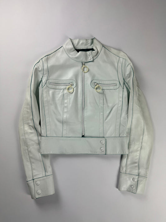Louis Vuitton Unfinished Sample Celeste Perfecto Leather Jacket Resort 2016 - XS