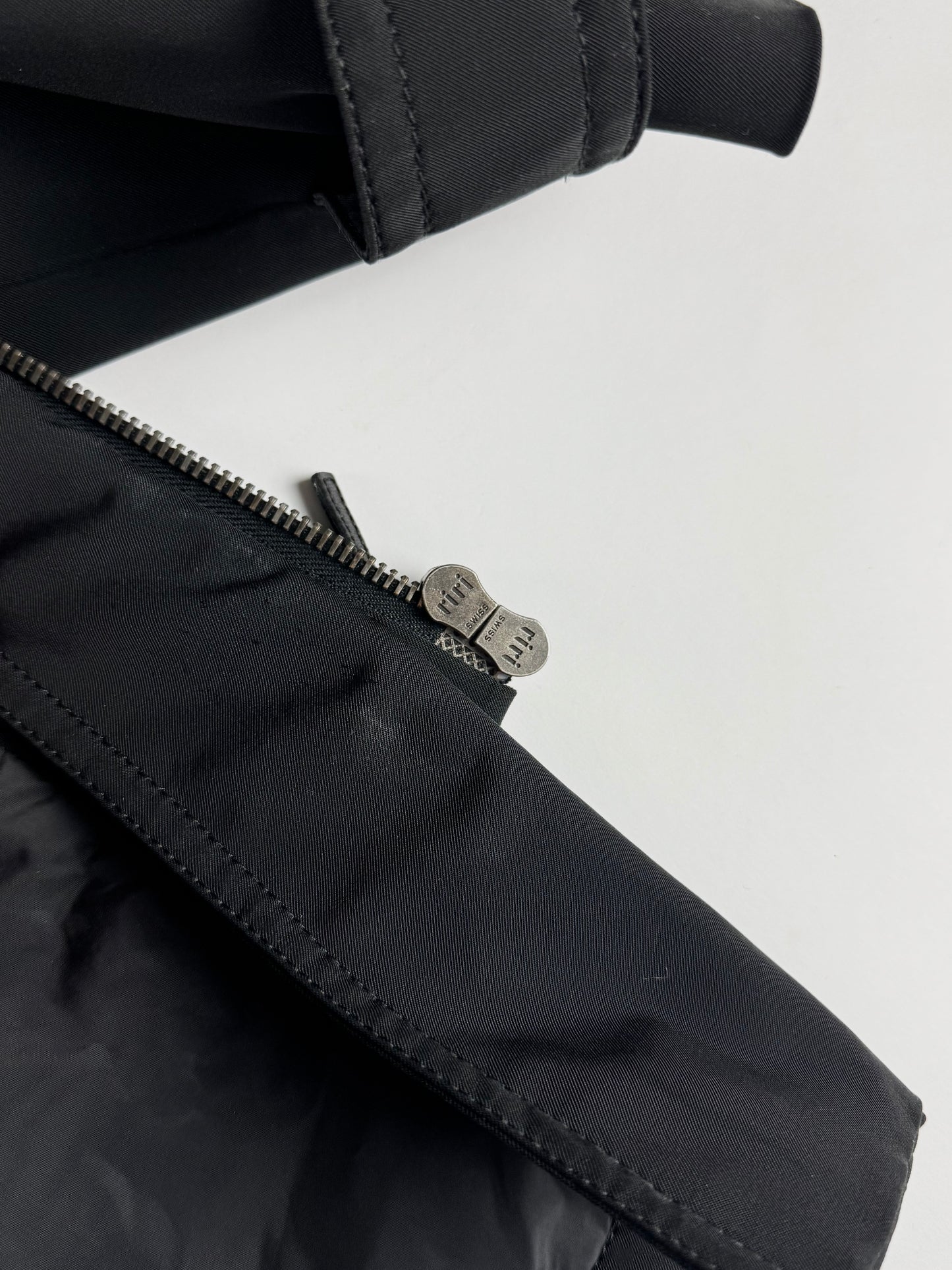 Prada Black Hooded Button Front Parka Coat 2000s - S