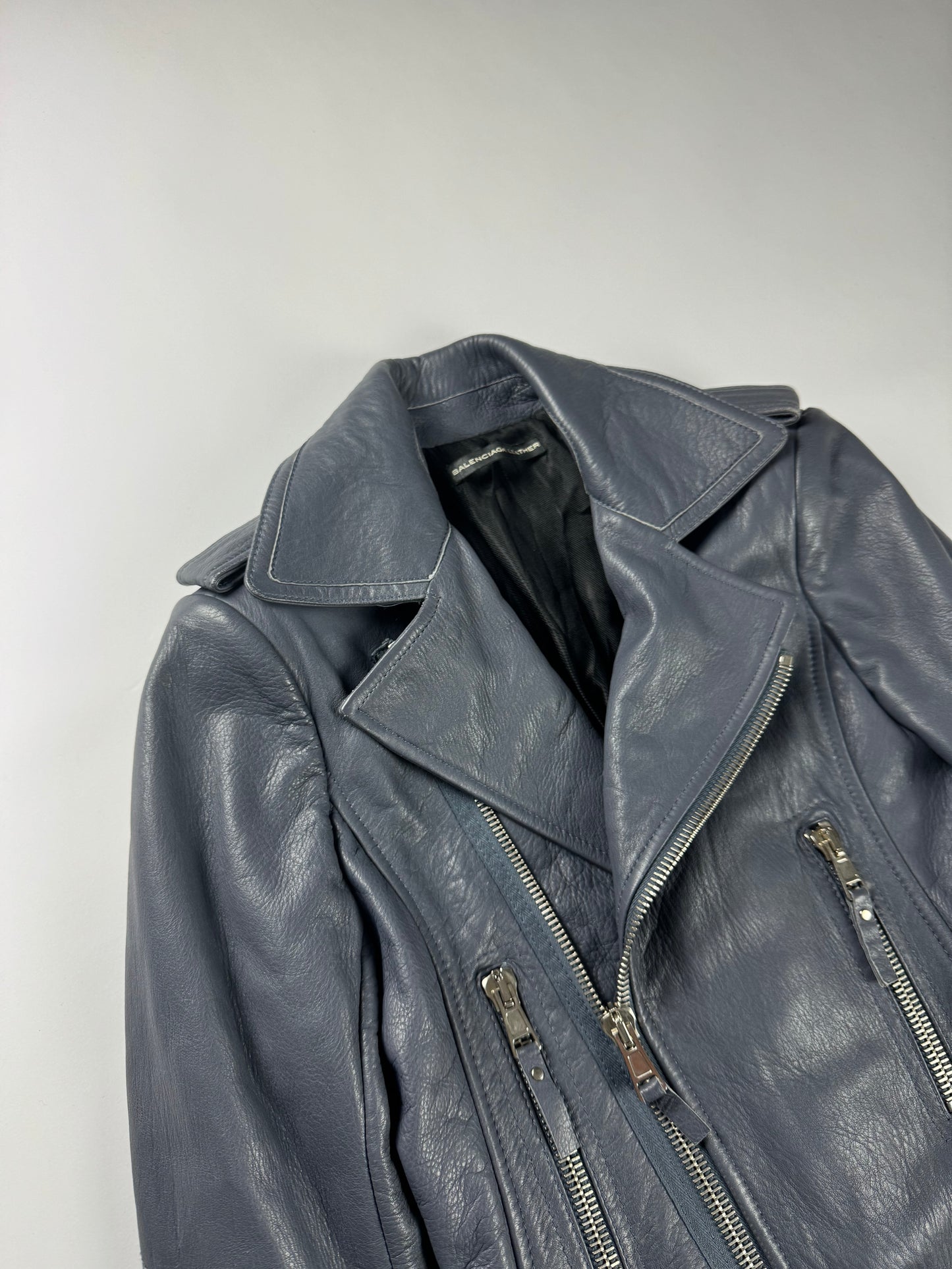 Balenciaga Nicolas Ghesquière Perfecto Marine Leather Jacket FW 2012 - XS