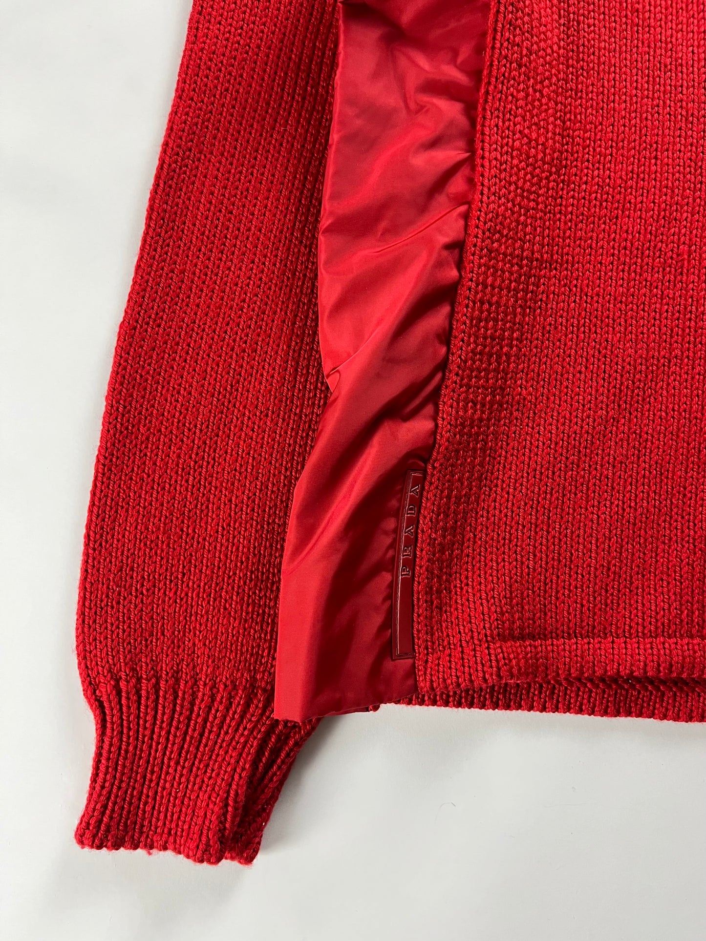 Prada Linea Rossa Red Turtleneck Knitwear SS 2000 - S