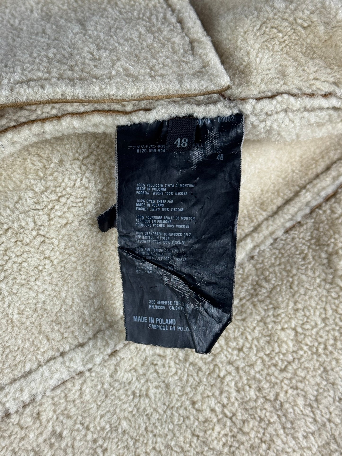 Prada Malboro Brown Shearling Perfecto Jacket FW 2011 - M