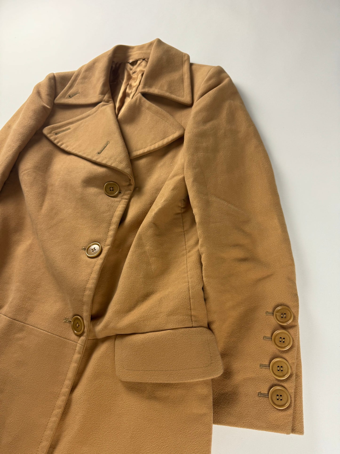 Helmut Lang Camel Double Breasted Coat FW 2001 - S