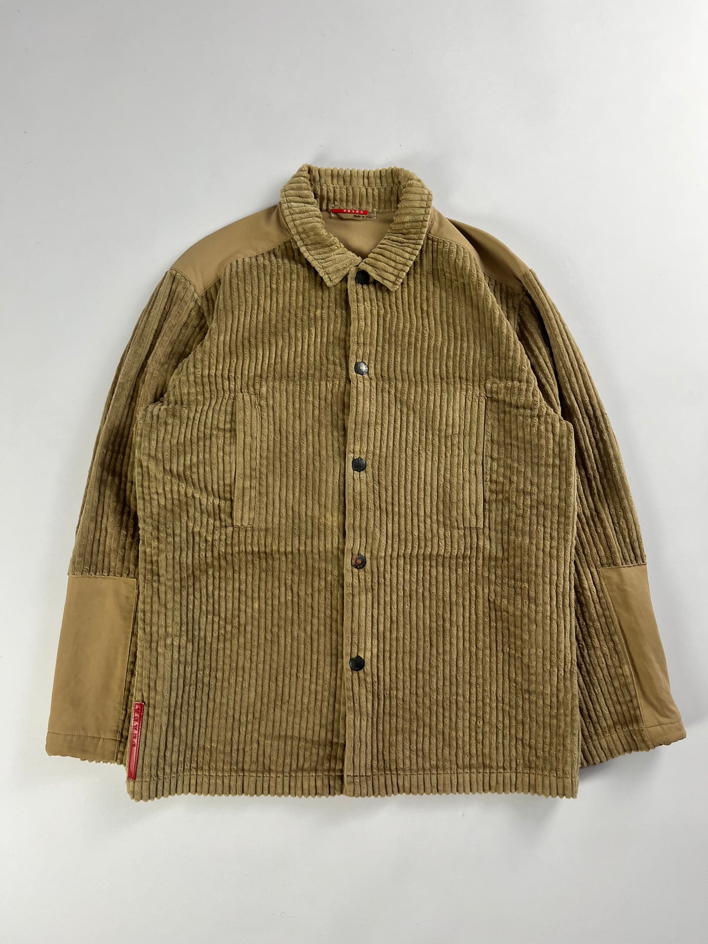 Prada Linea Rossa Ribbed Corduroy Overshirt 2000s - M