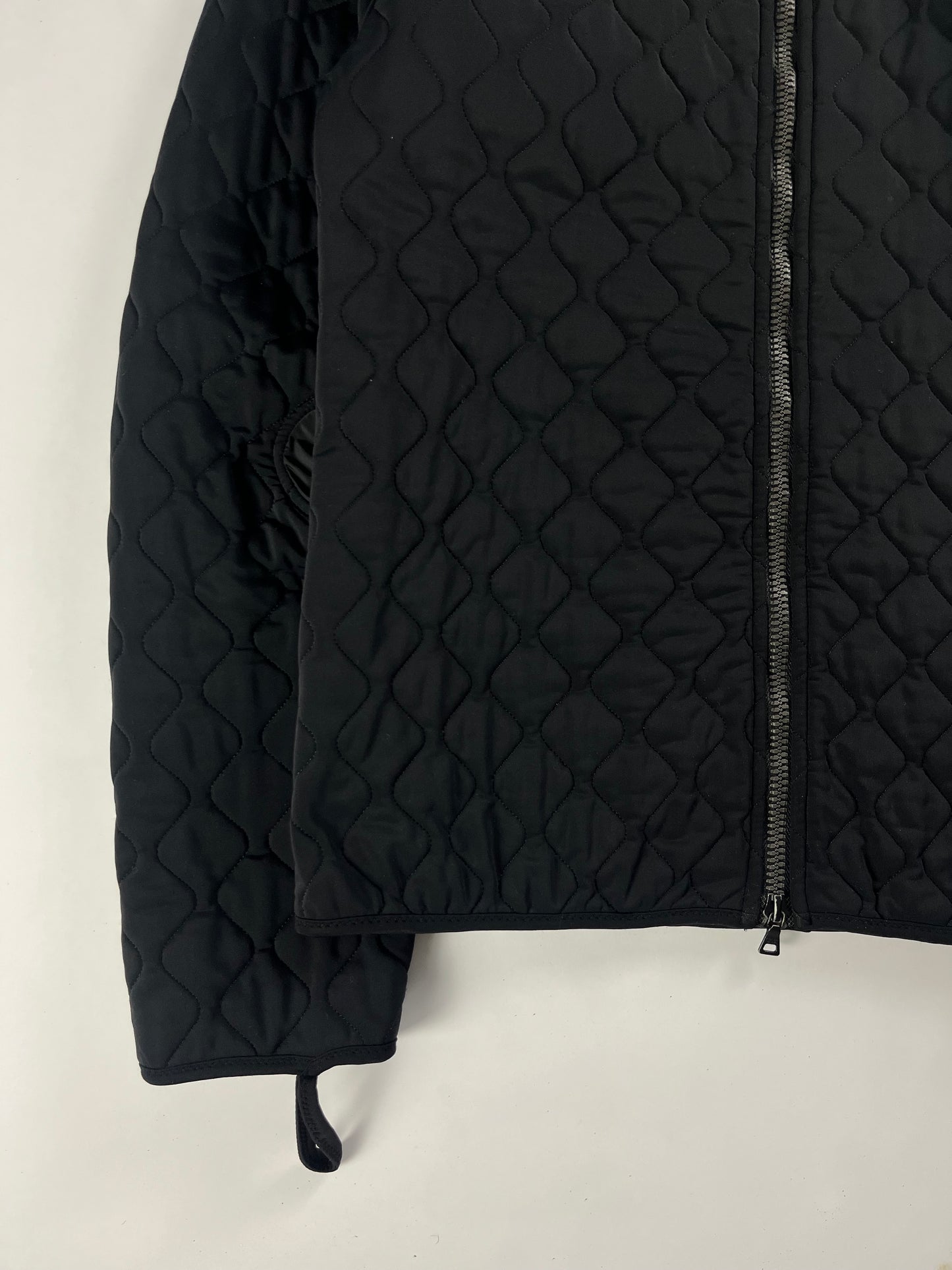 Prada Linea Rossa Black Oblique Quilted Nylon Zipper Jacket FW 2001 - M
