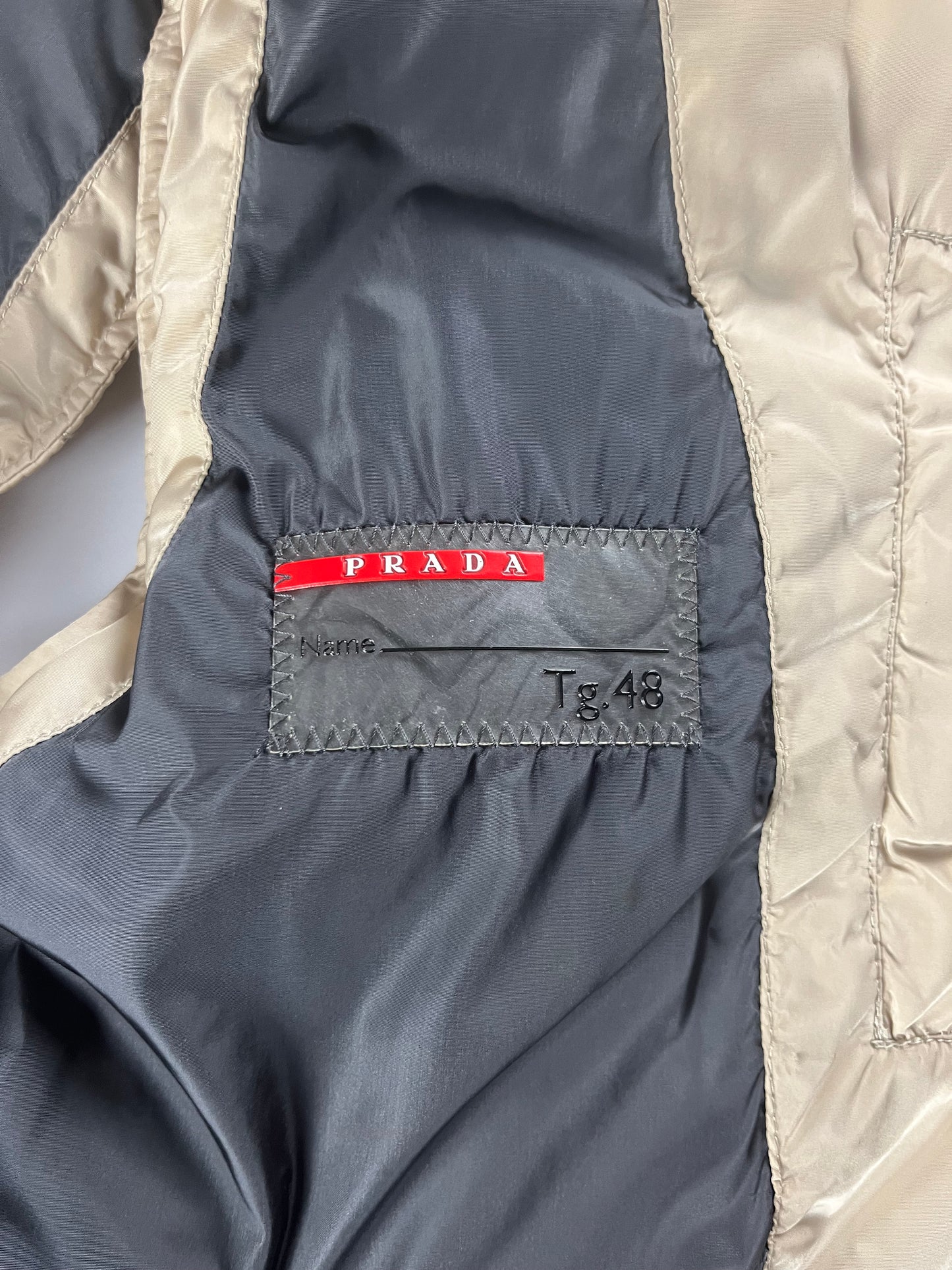 Prada Linea Rossa Cream Puffer Vest 2000s - M