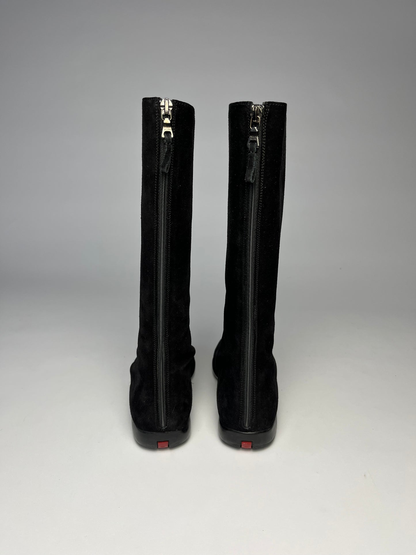 Prada Linea Rossa Black Suede Boots FW 1998 - 38 IT/39 EU