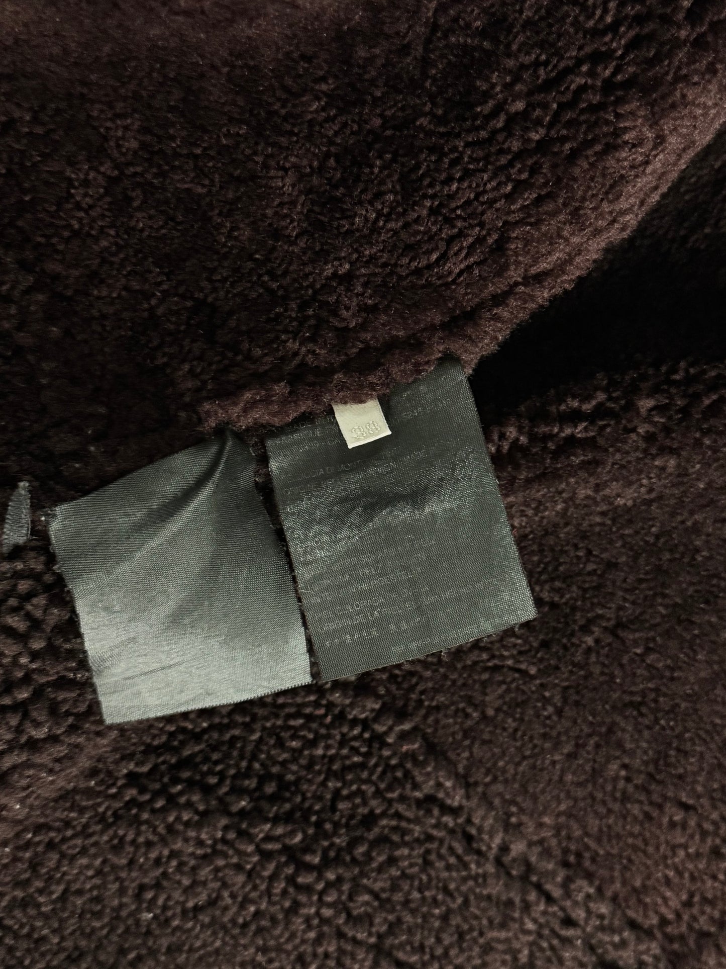 Miu Miu Wine Red Half Open Sherpa Hood Shearling Coat 2000s - XS