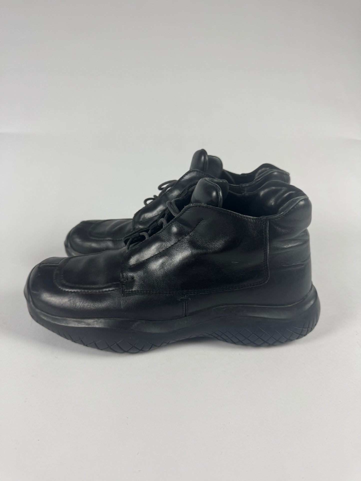 Prada Vibram Dark Leather Mid Boots FW 1999 - 10 IT/45 EU