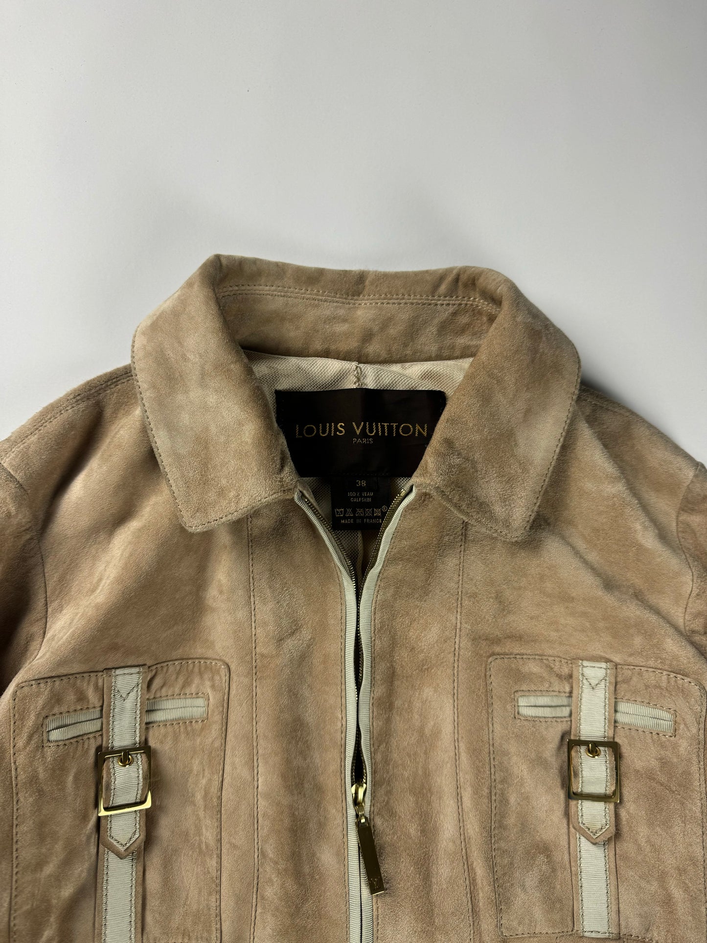 Louis Vuitton Suede Calfskin Leather Multi Belted Jacket 2000s - XS