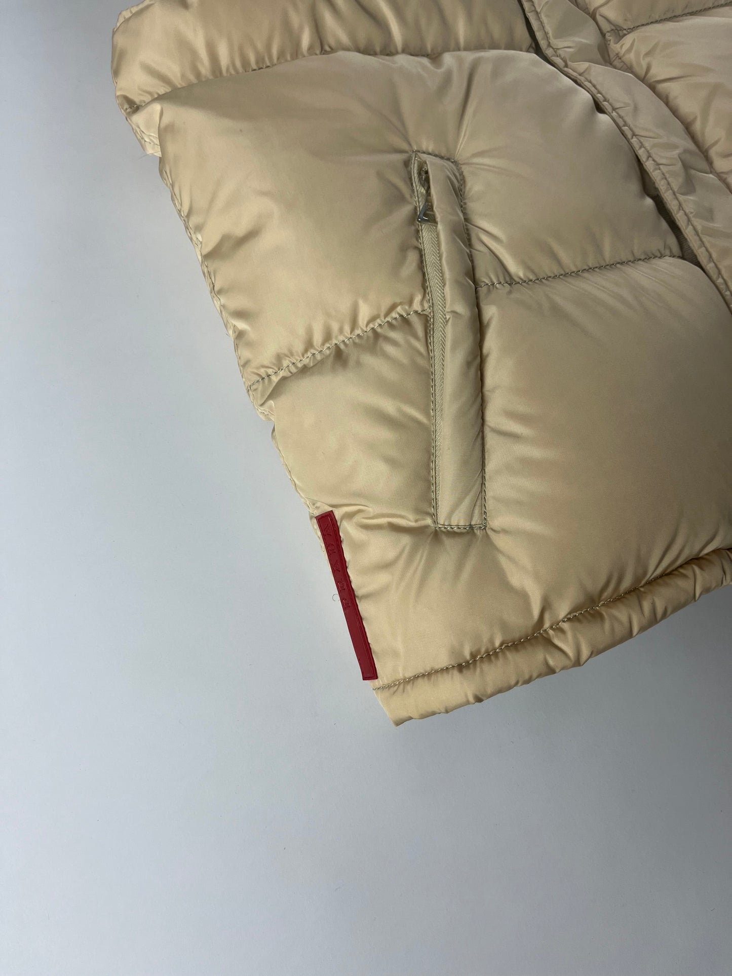 Prada Linea Rossa Cream Puffer Vest 2000s - S