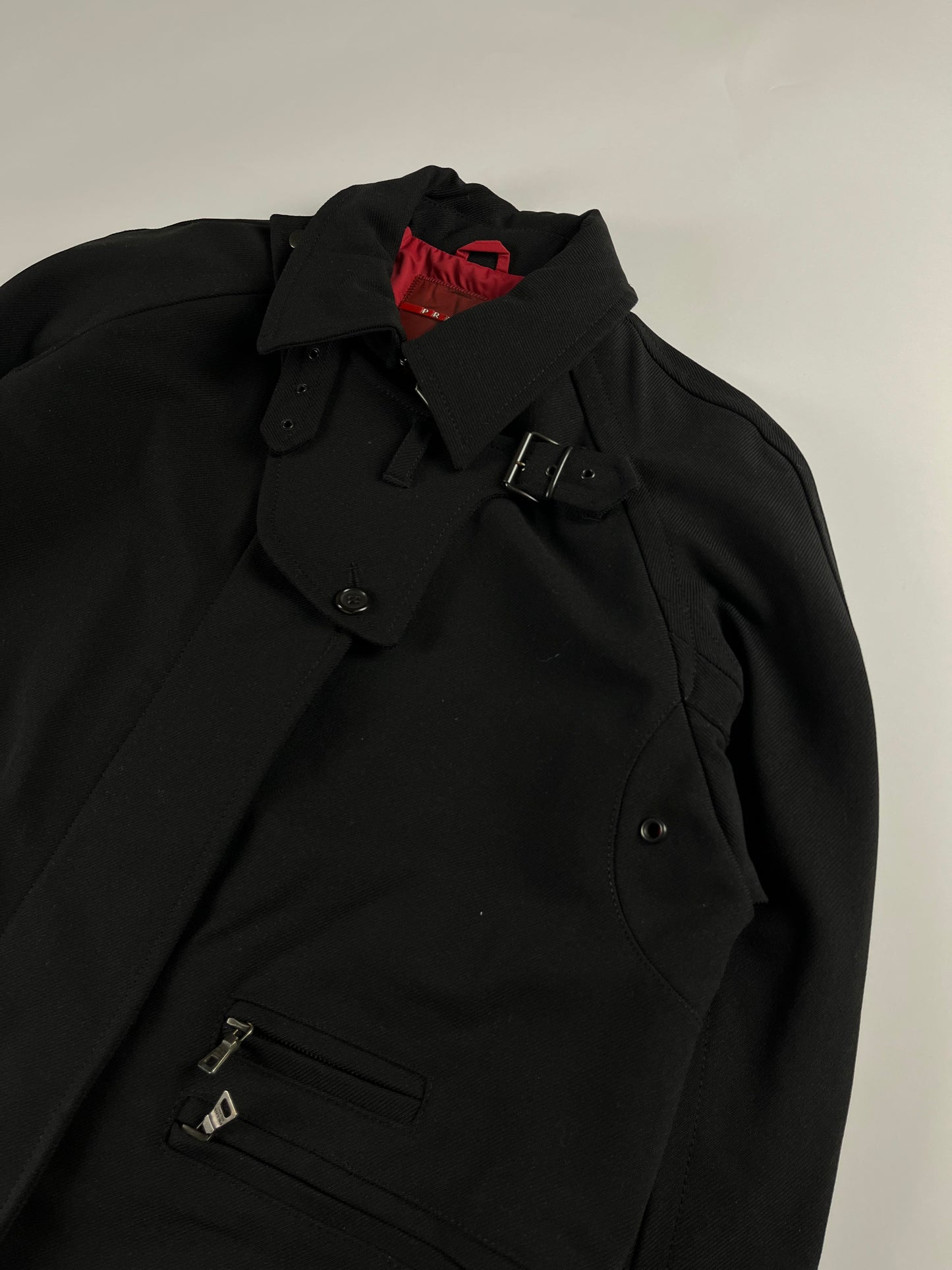 Prada Black Belted Collar Coat FW 1999 - S