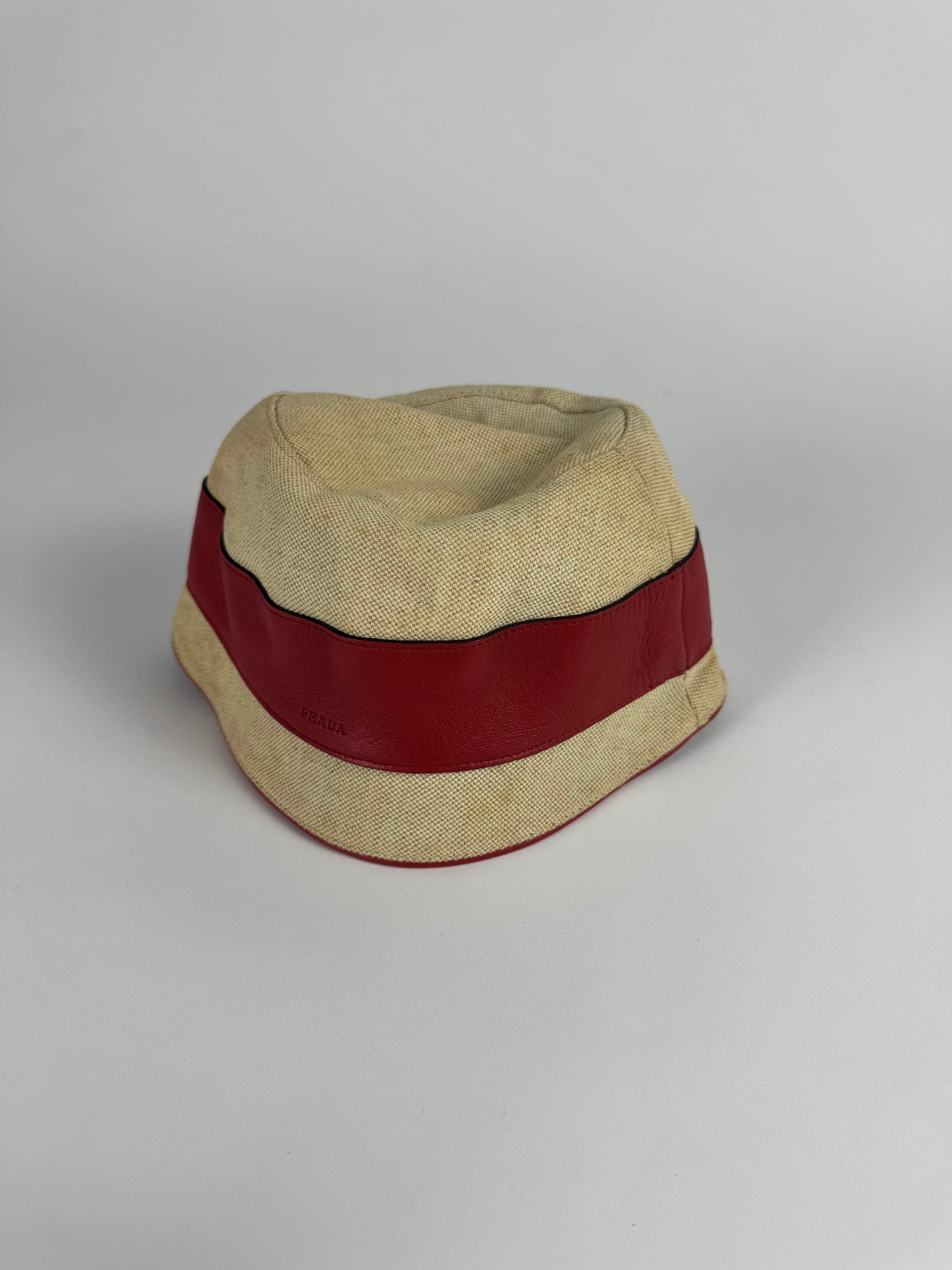 Prada Red Tap Lined Bucket Hat SS 1999 - OS