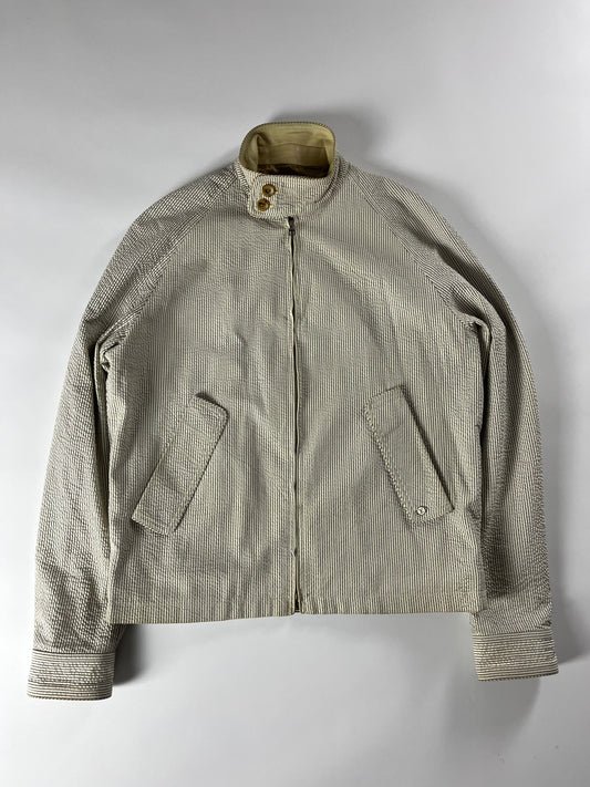 Louis Vuitton Cotton Incrusted Lambskin Leather Striped Jacket 2000s - L